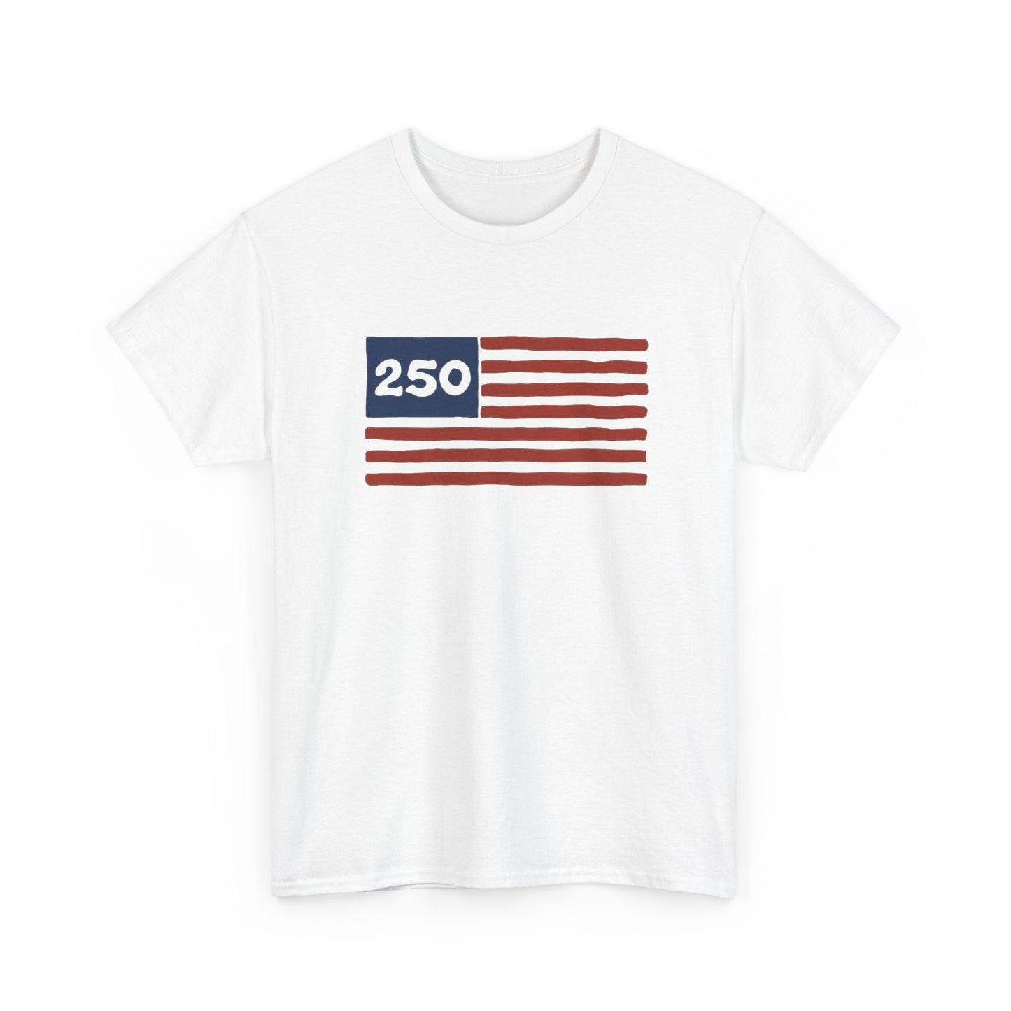 USA 250 American Flag Retro Graphic T Shirt Regular Men's Heavy Cotton Tee