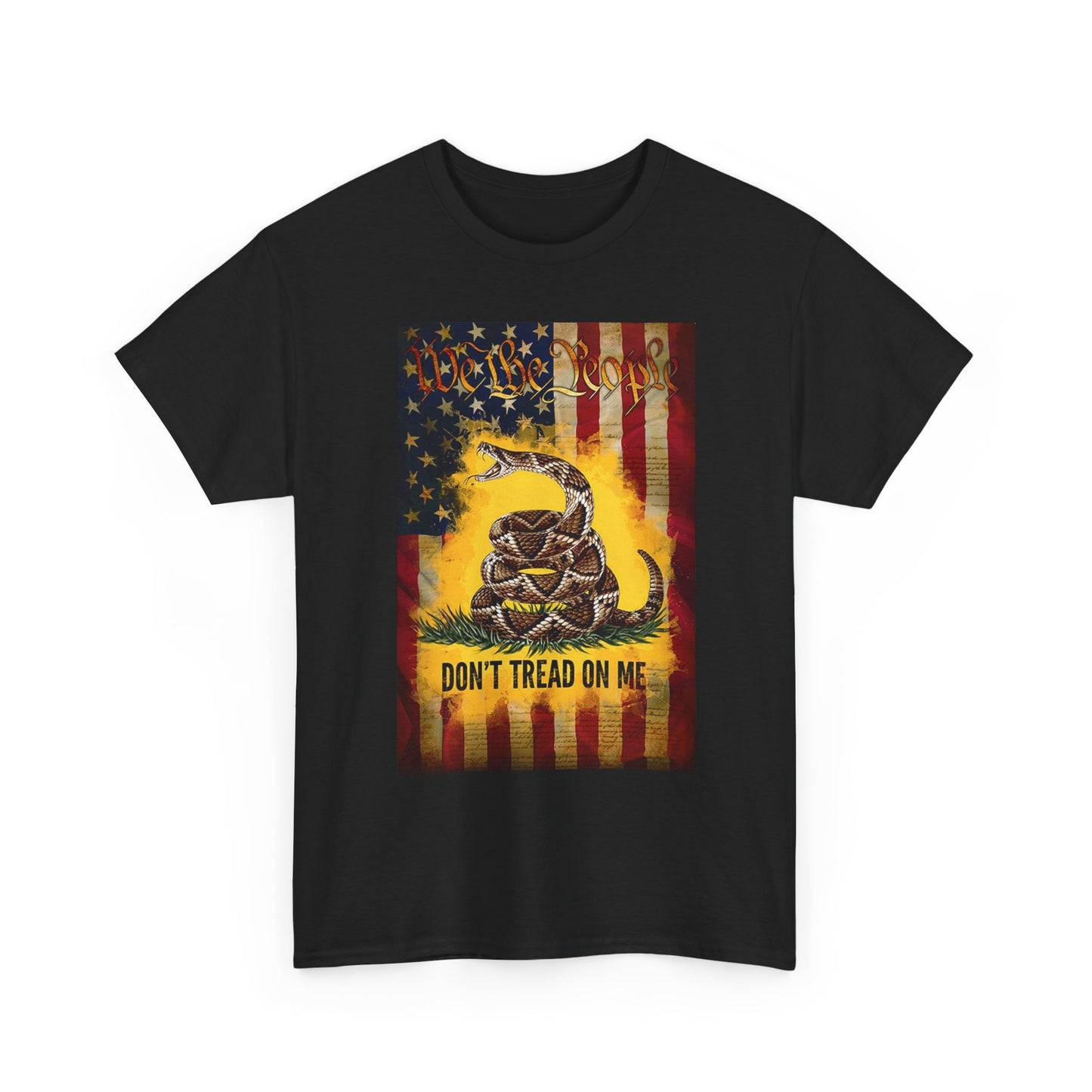 Don't Tread On Me Graphic T Shirt AMERICAN FLAG Unisex Heavy Cotton Tee