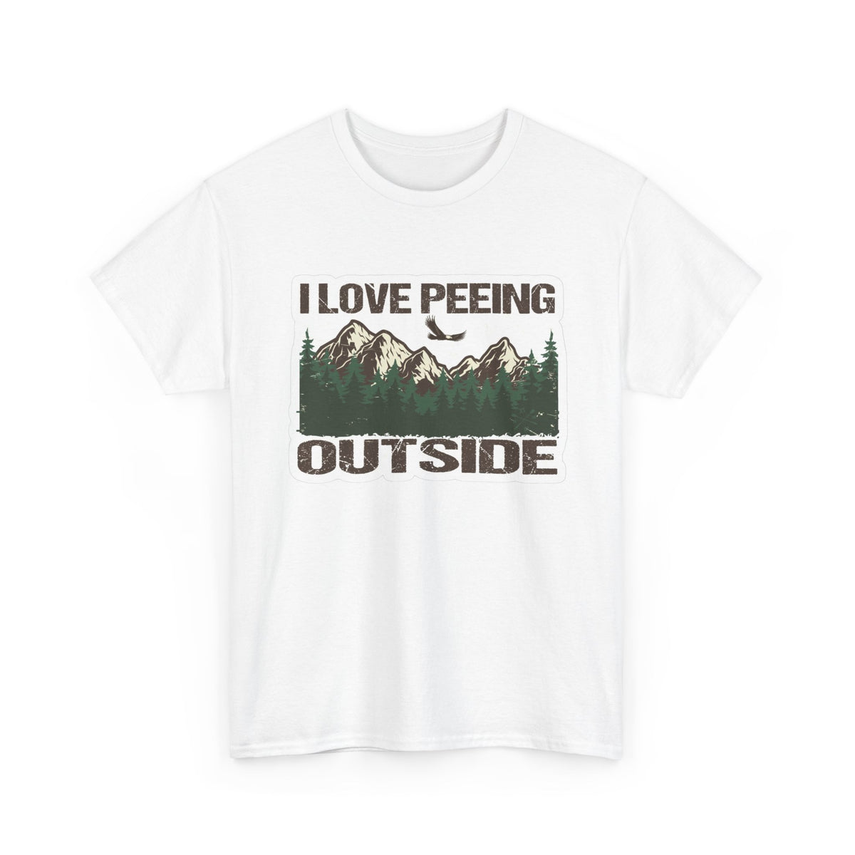 I Love Peeing Outside Funny Camping Graphic T Shirt Men's  Heavy Cotton Tee