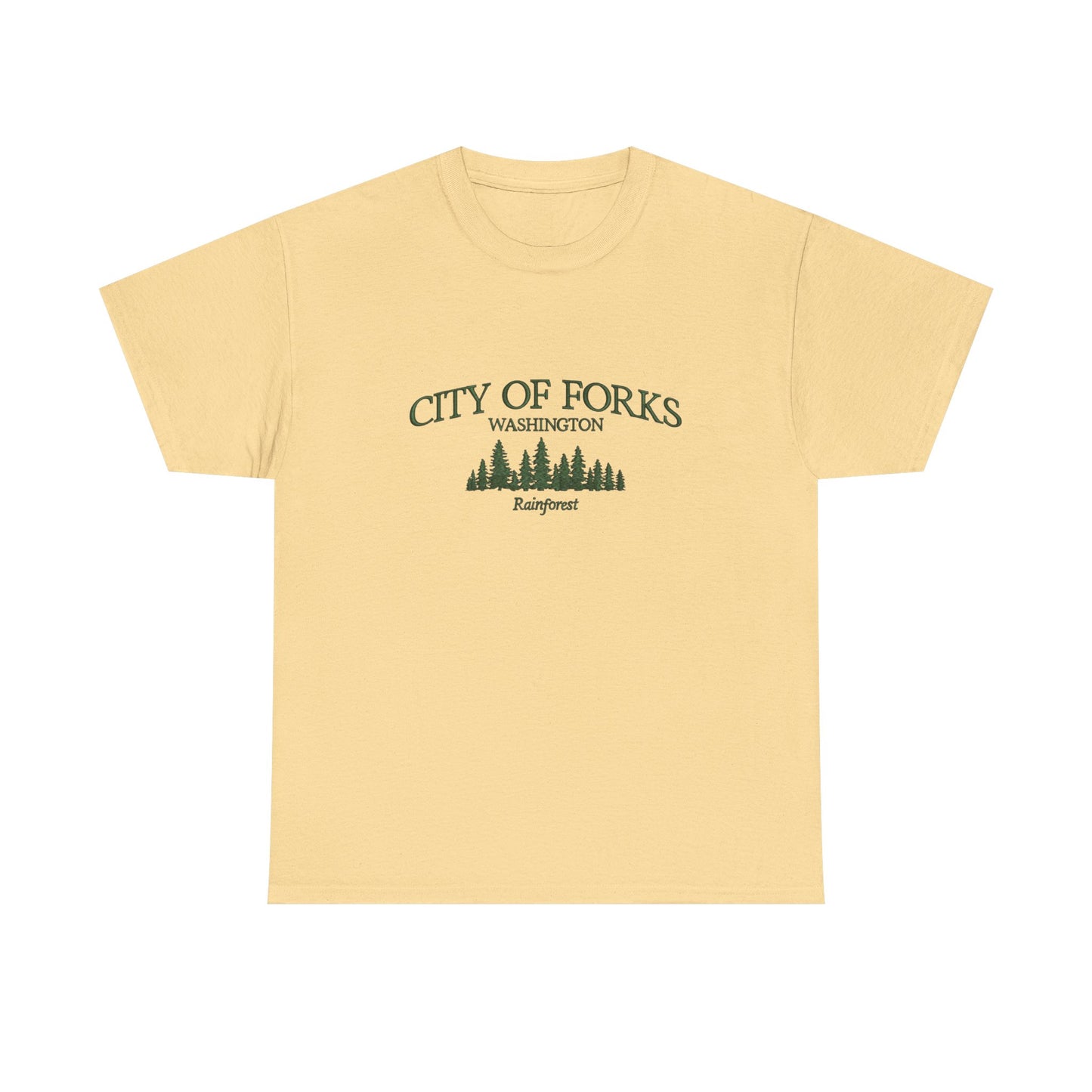 City Of Forks Washington Graphic T Shirt NEW Unisex Heavy Cotton Tee