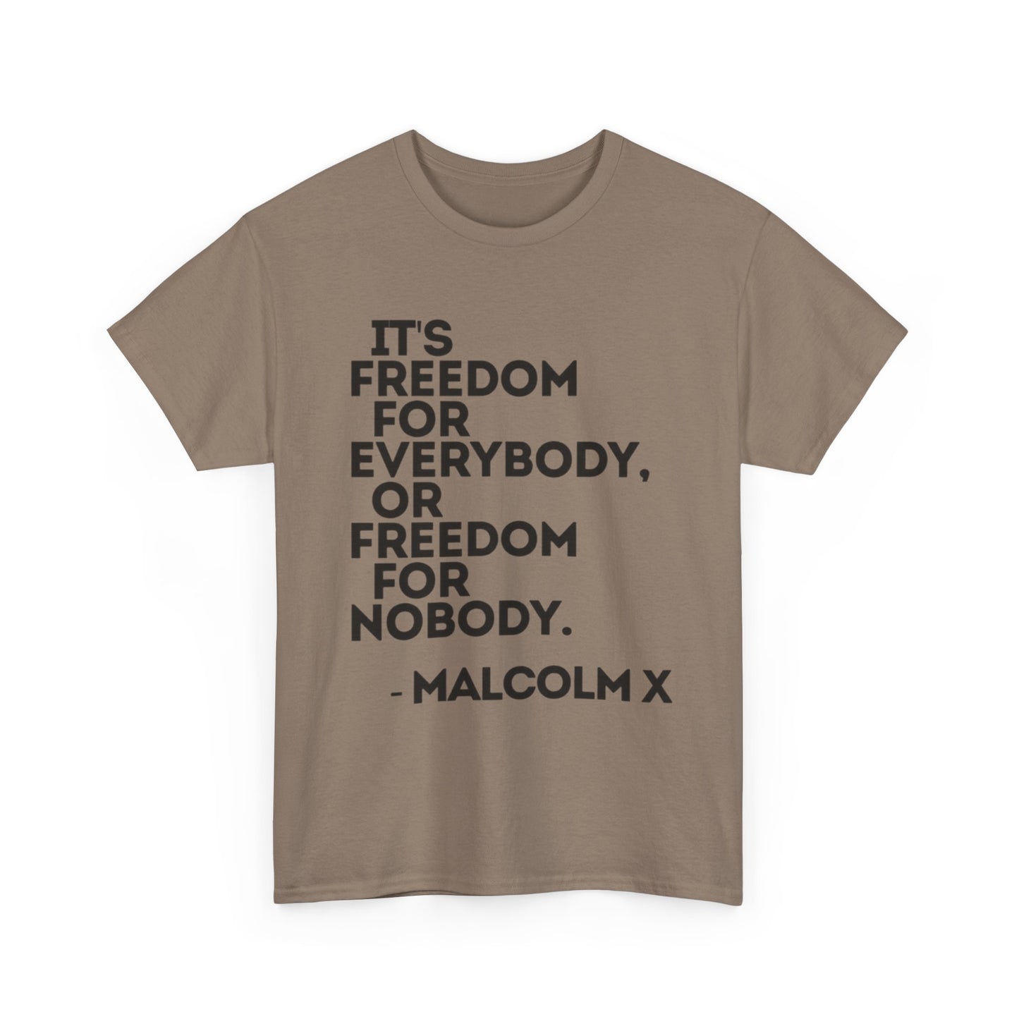 Malcolm X Quotes Retro Graphic T Shirt Heavy Cotton Tee NEW Gift