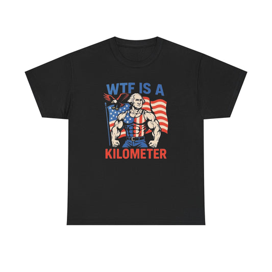 George Washington Funny American Flag Graphic T-Shirt Unisex Heavy Cotton Tee