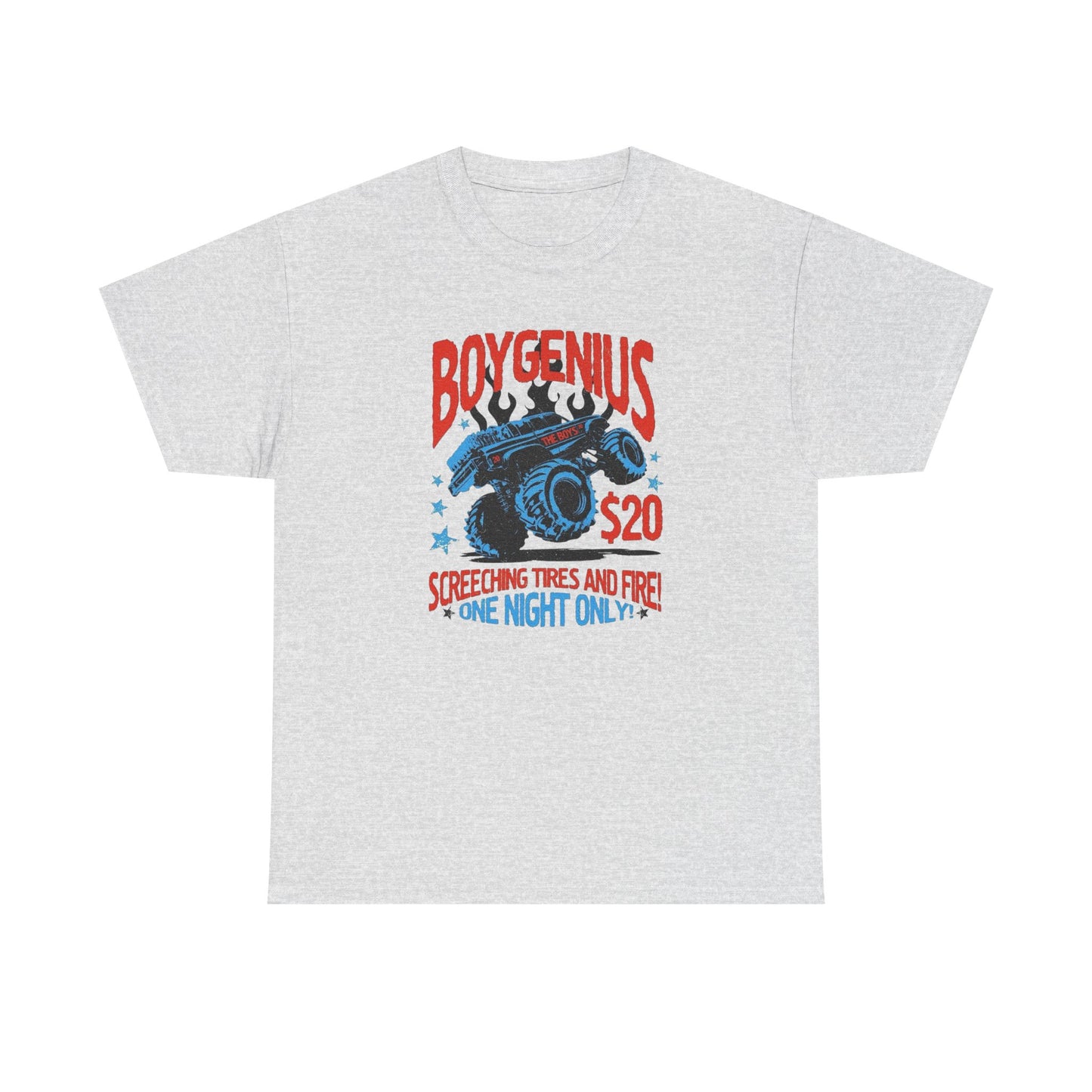 Boy Genius Monster Trucks Graphic T Shirt Unisex Heavy Cotton Tee New Gift