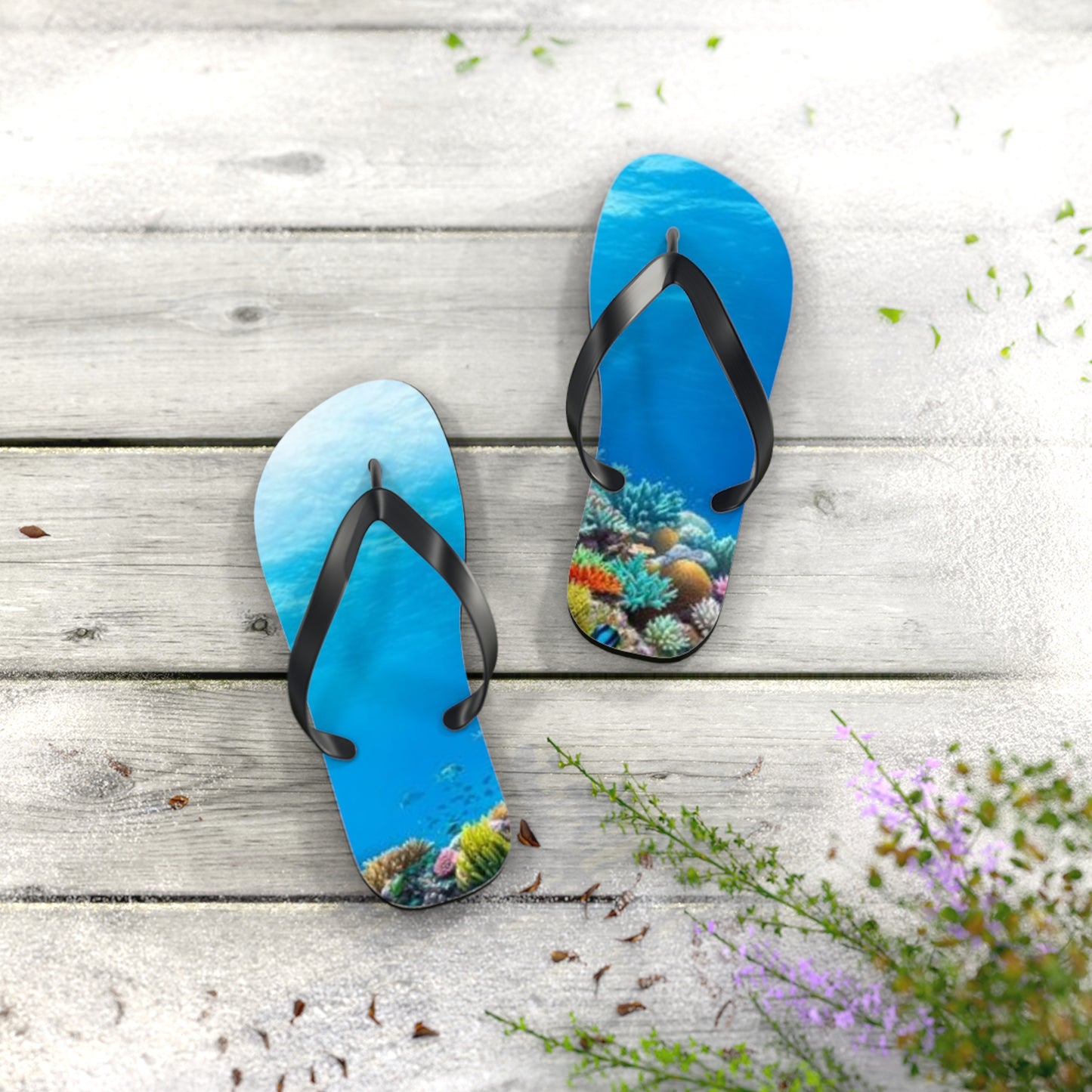 Ocean Underwater Summer Sandals, Beach Shoes, Vacation Flip Flops, Pool Slides