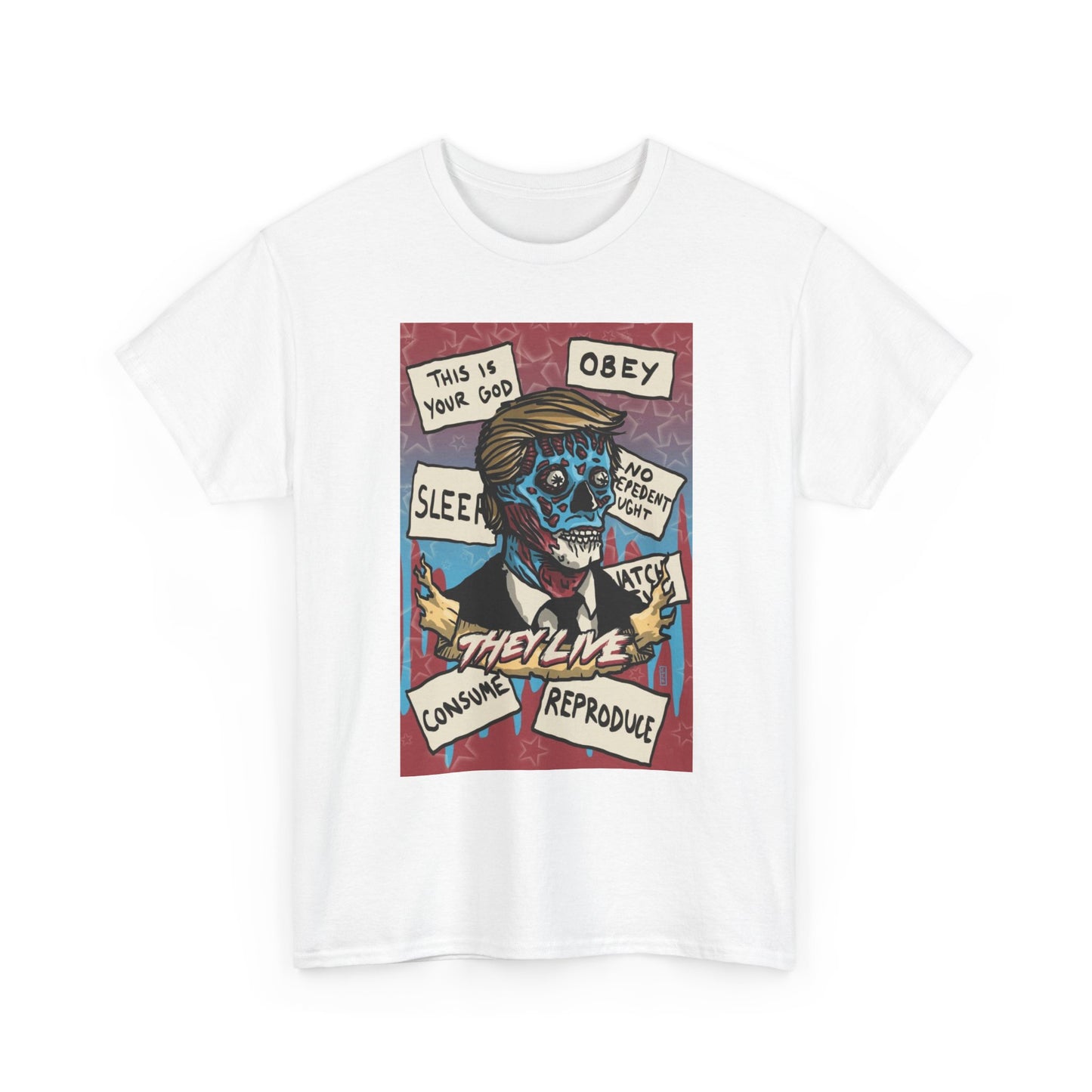 Obey Graphic T Shirt Skate Retro Unisex Heavy Cotton Tee