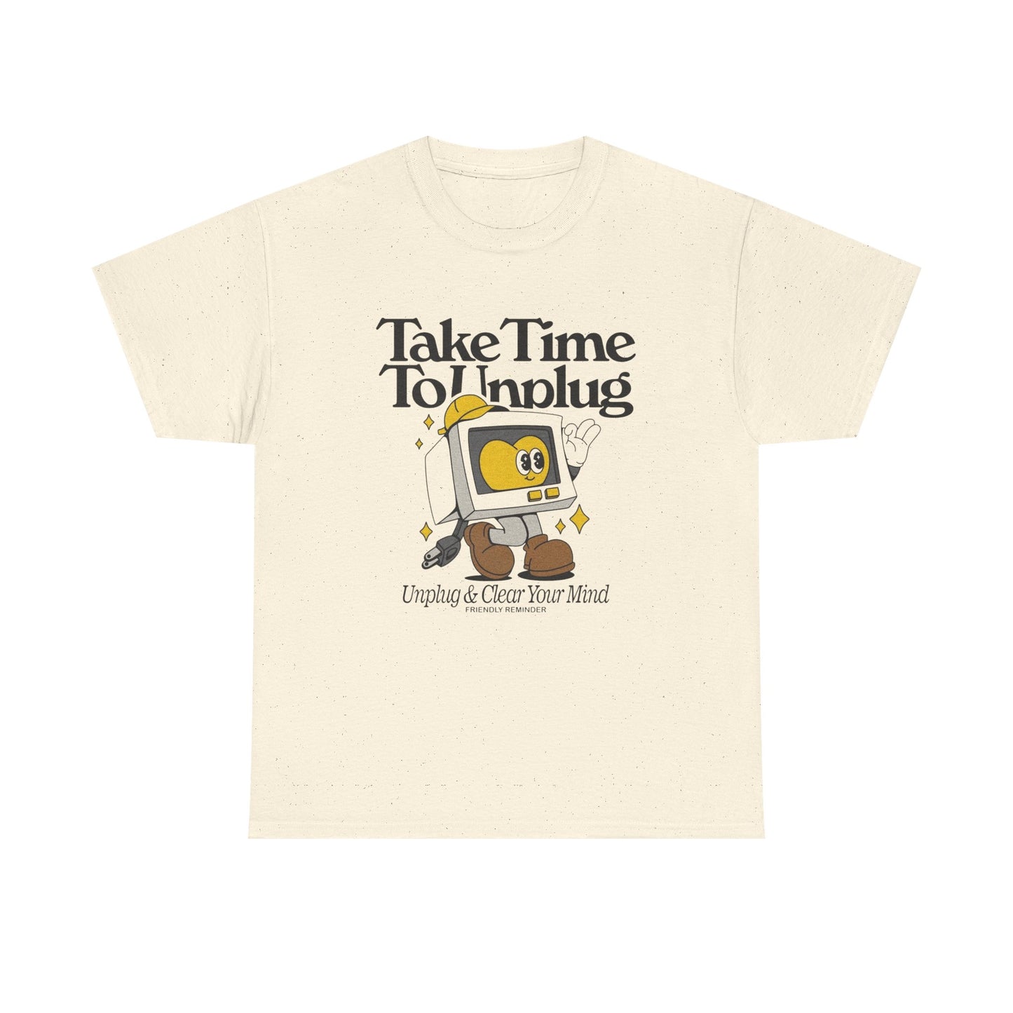 Take Time To Unplug Graphic T Shirt Unisex Heavy Cotton Tee NEW Gift