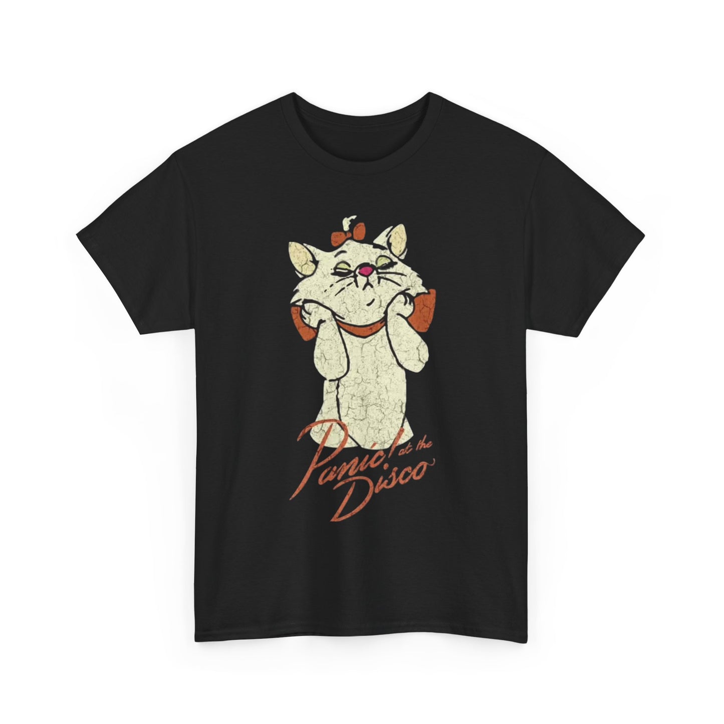 Panic at the disco T-shirt vintage cat kitten graphic art punk Heavy Cotton Tee