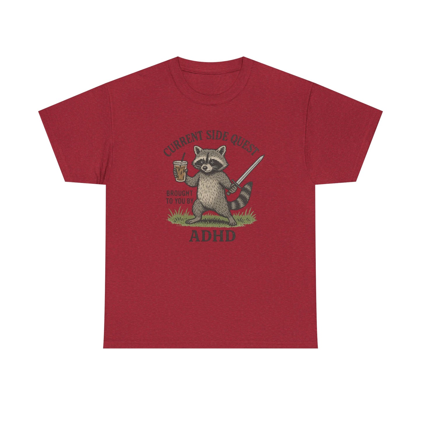 Funny ADHD Side quests Graphic T Shirt Unisex Heavy Cotton Tee Gift Vintage