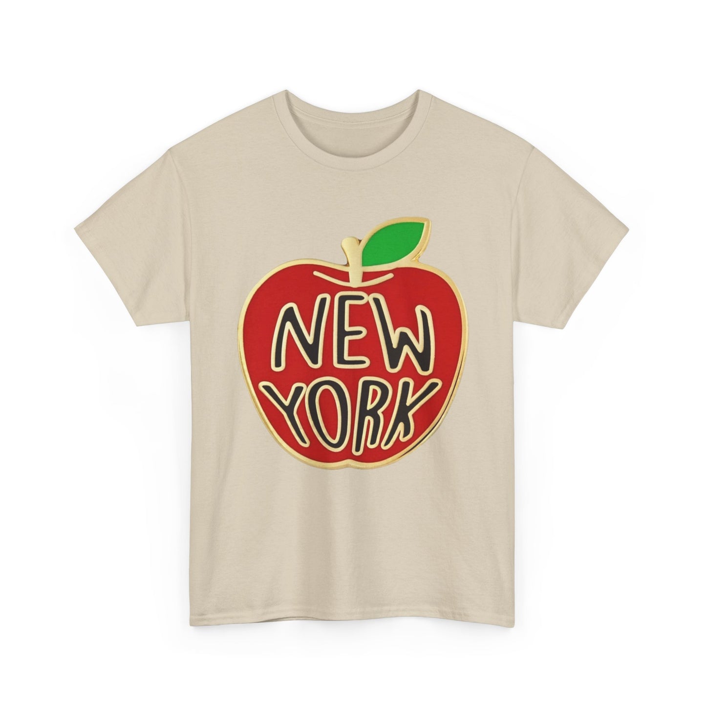 New York Big Apple Gold Graphic T Shirt NEW GIFT Unisex Heavy Cotton Tee