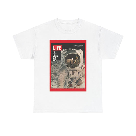 Astronaut Tshirt Moon landing Magazine 70s Tesla space x Unisex Heavy Cotton Tee