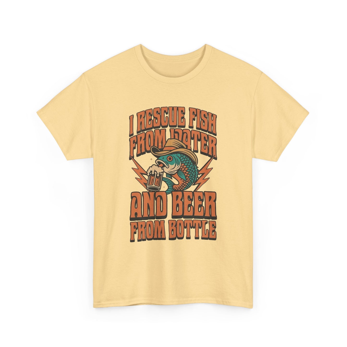 I Rescue Fish And Beer Funny Graphic T Shirt NEW ADULT