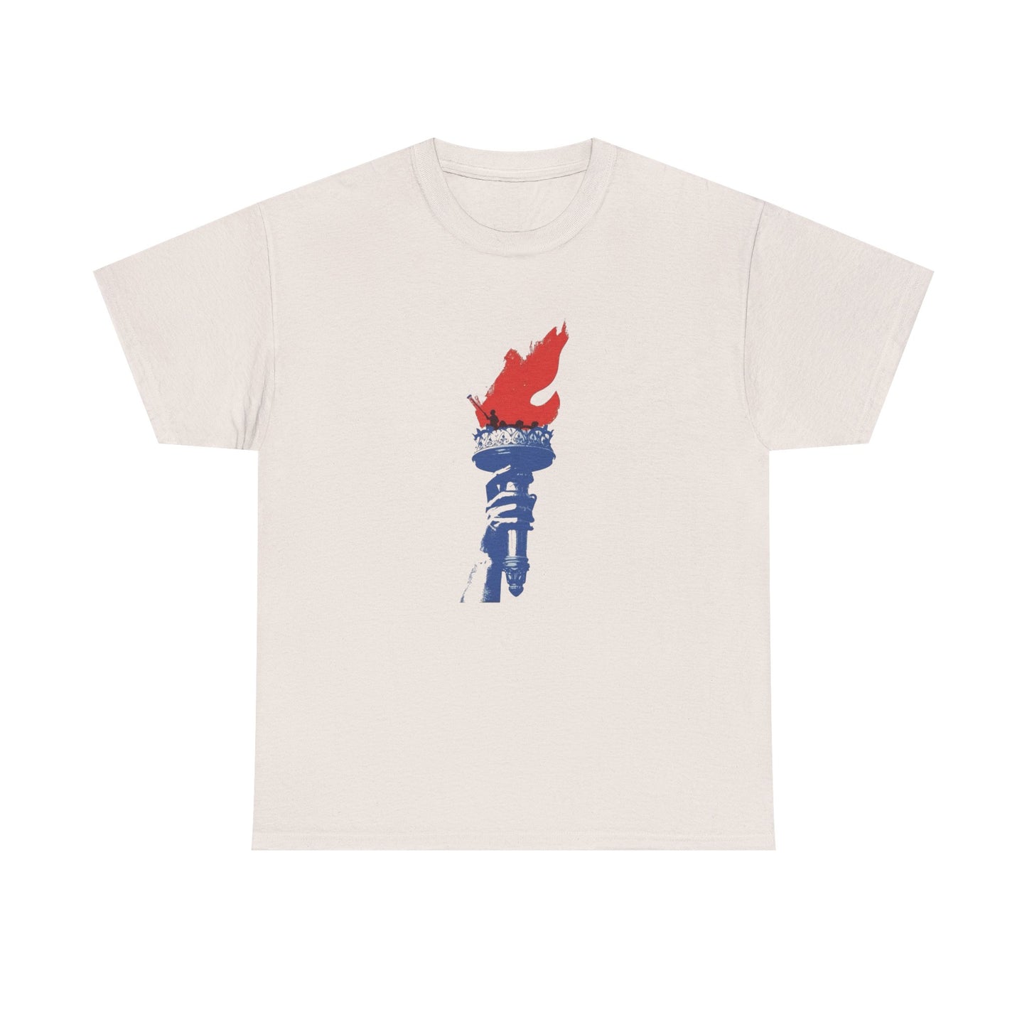 Statue Of Liberty Painting Lighting The Fire Graphic T Shirt GIFT Cotton Tee