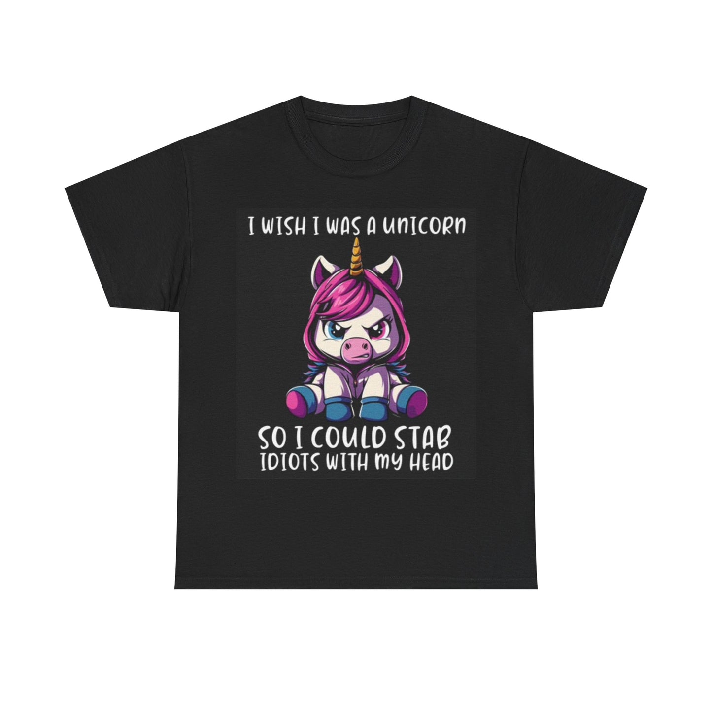 I Wish I Was A Unicorn Shirt Funny Graphic Doll Unisex Heavy Cotton Tee