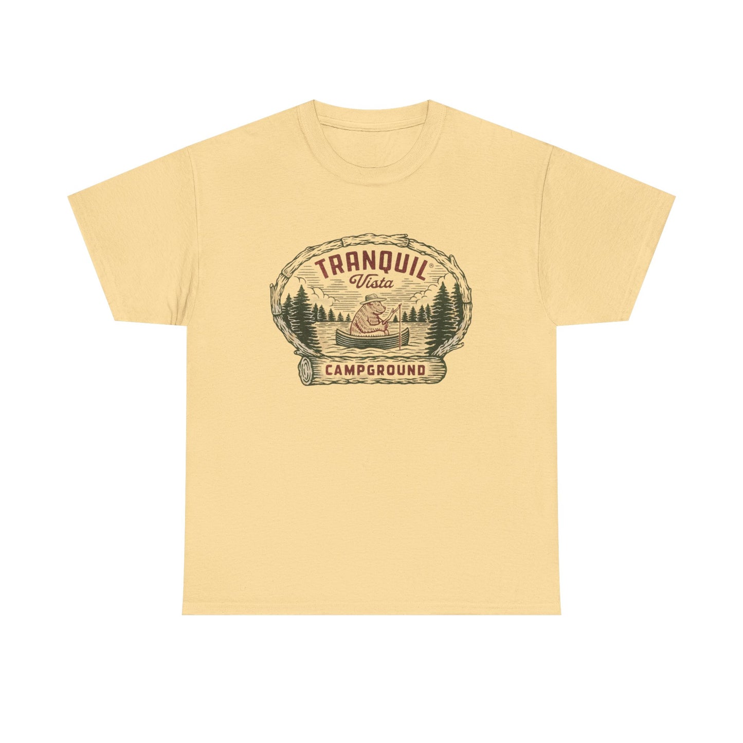 Tranquil Camp Ground Graphic T Shirt Unisex Heavy Cotton Tee