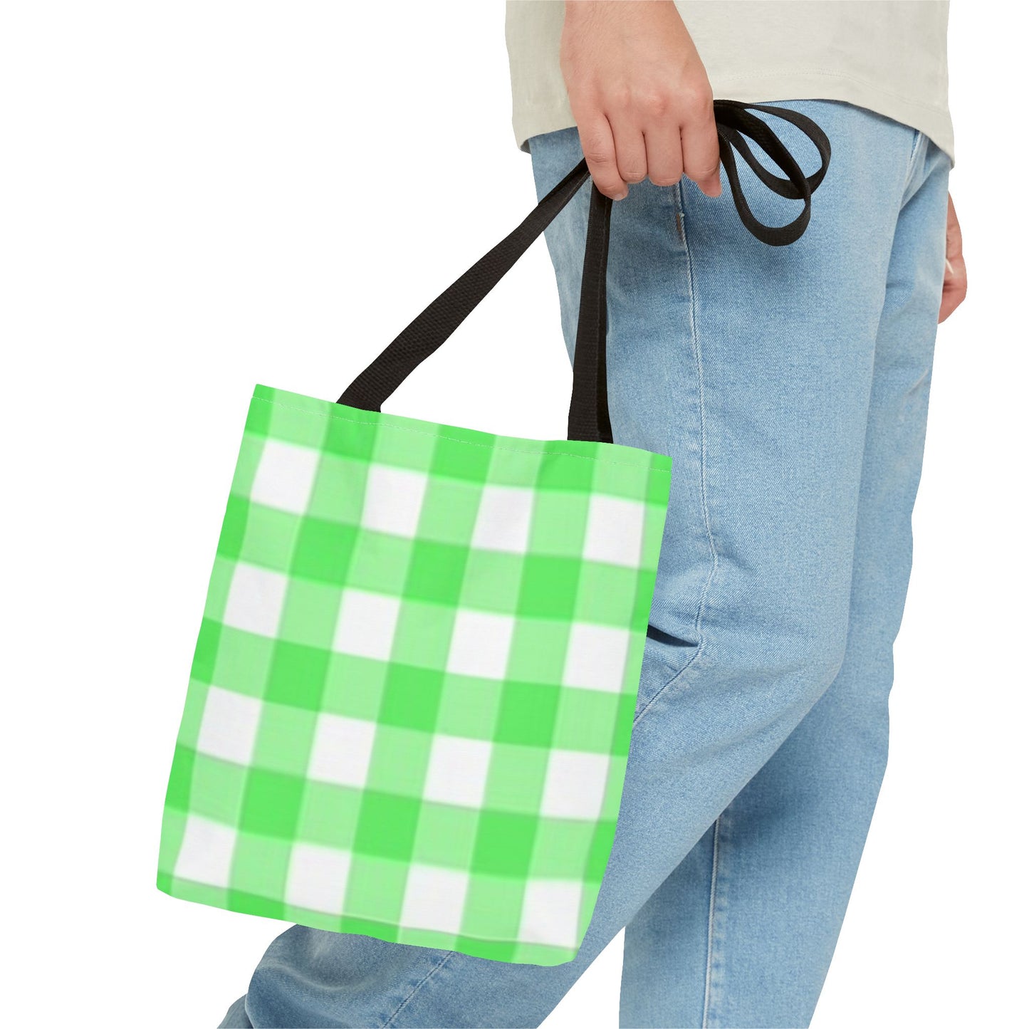 Green Checkered Multi Color BRAND NEW MODERN Tote Bag (AOP)