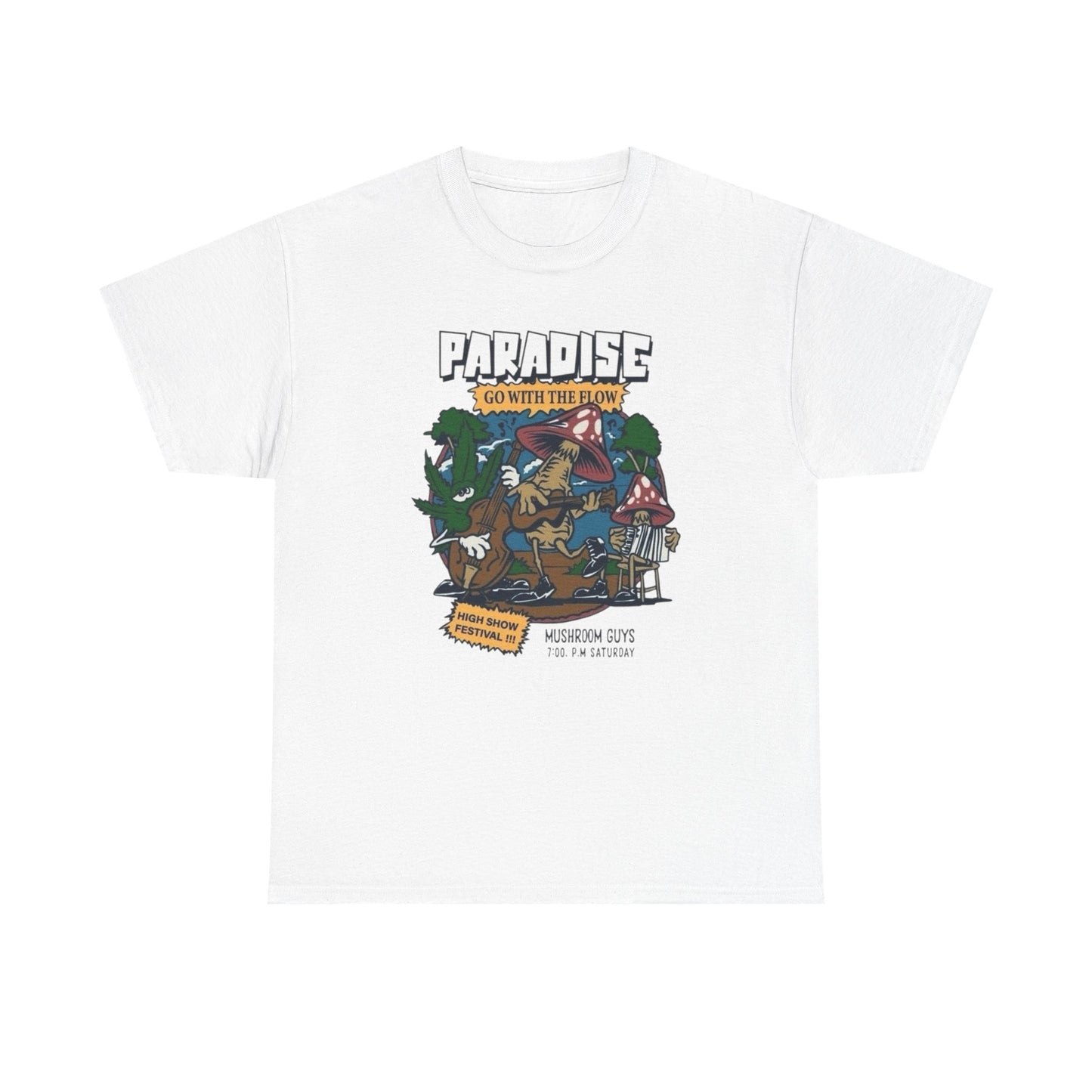 Mushroom Paradise T Shirt Graphic Unisex Heavy Cotton Tee NEW GIFT