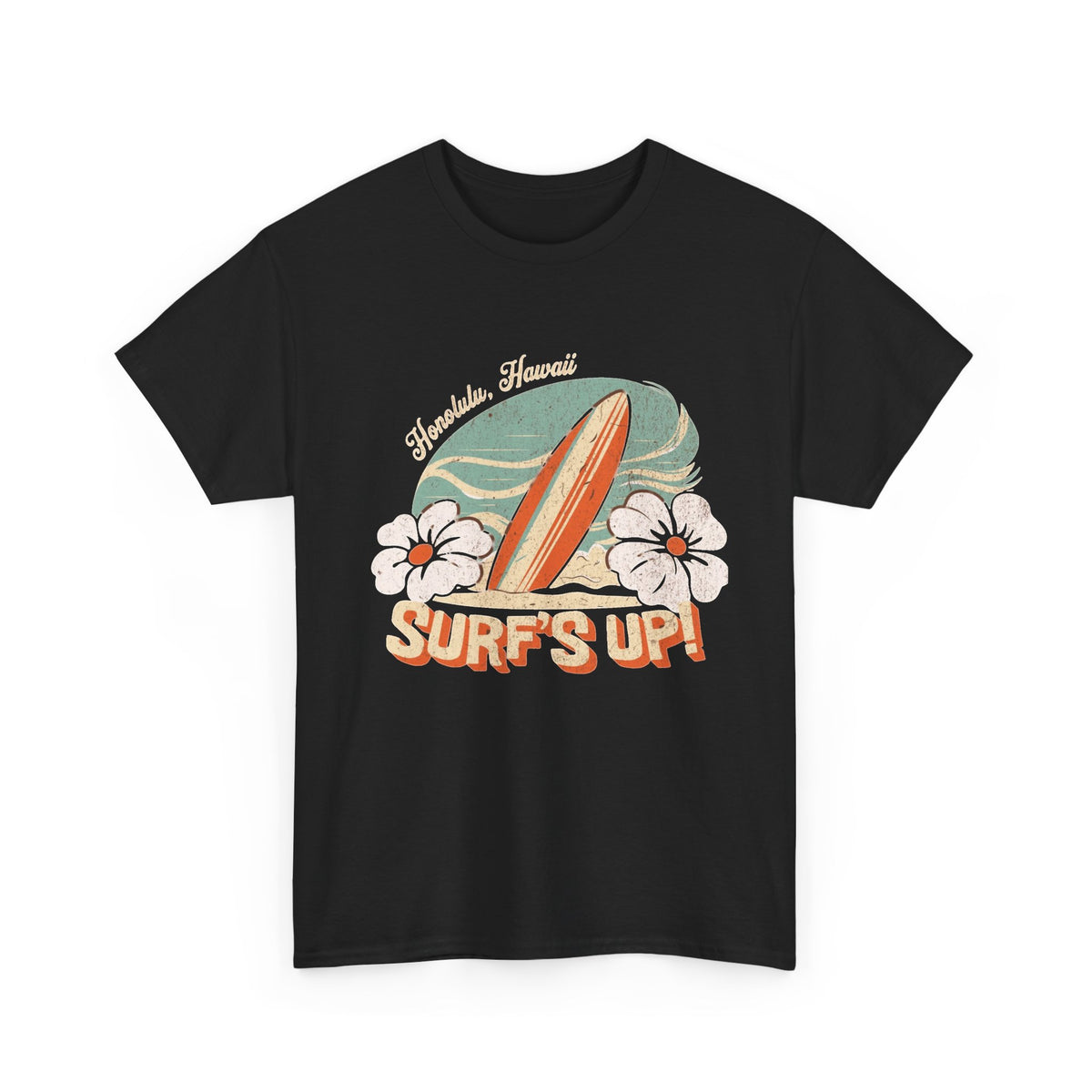 Surfs Up Hawaii Graphic T Shirt Men's Vintage Heavy Cotton Tee