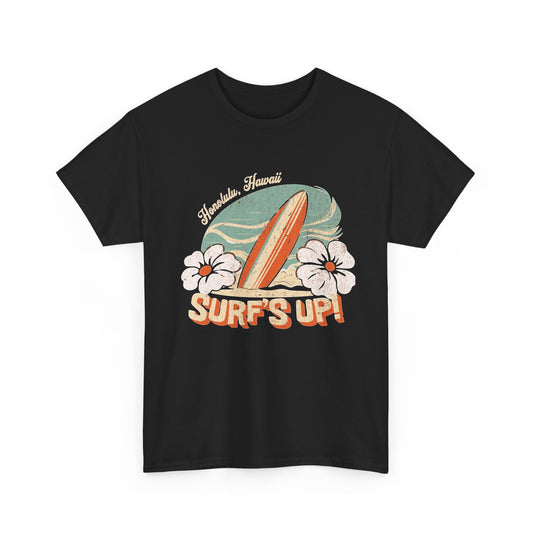 Surfs Up Hawaii Graphic T Shirt Men's Vintage Heavy Cotton Tee