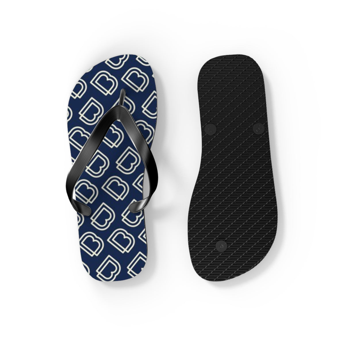 Blue Monogram Flip Flops, Sandals Slides, Summer Footwear, Brand New