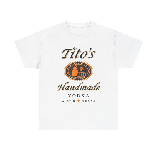 Tito's Vodka Graphic T Shirt Vintage Austin Texas Unisex Heavy Cotton Tee