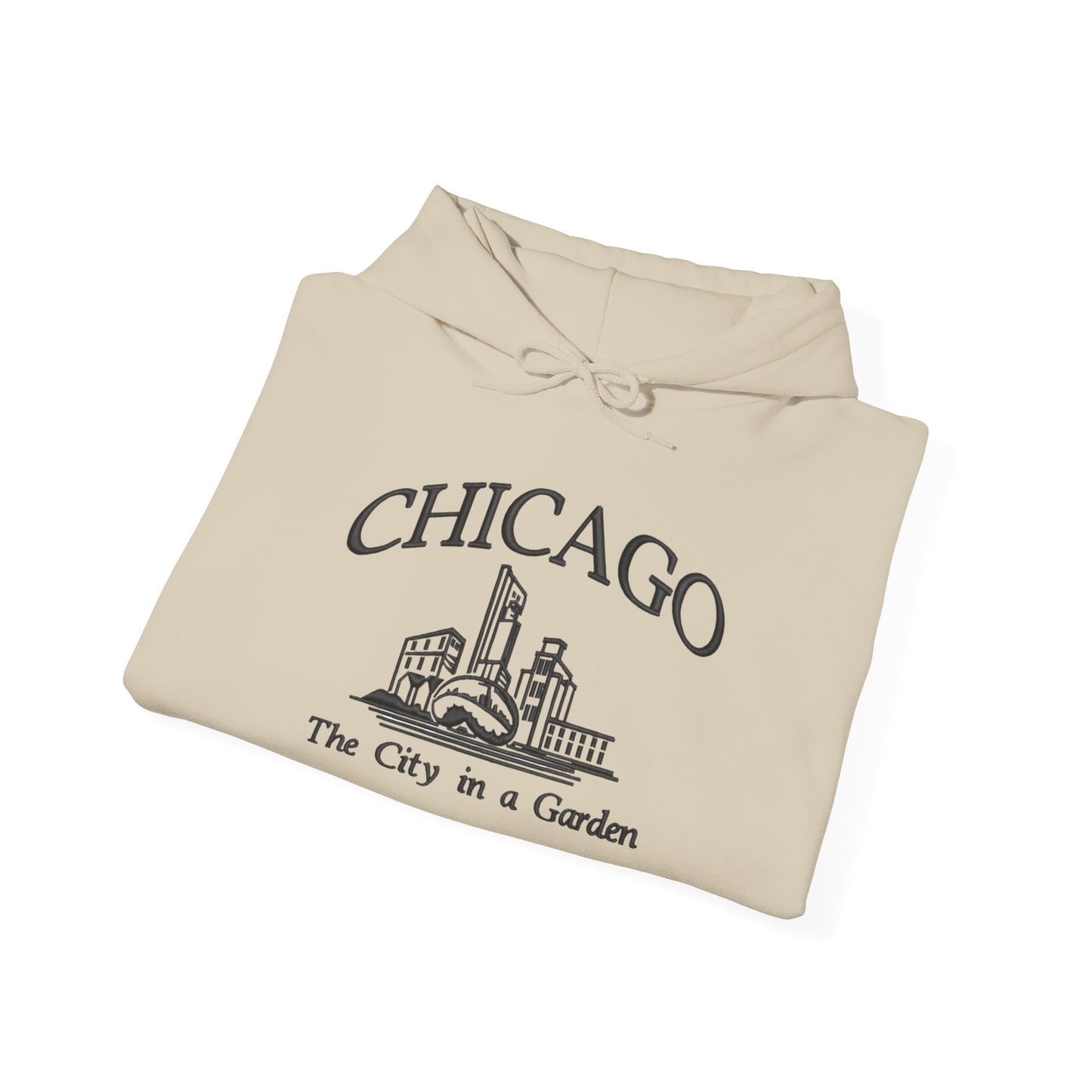 Chicago City In A Garden Graphic Hoodie Heavy Blend Sweatshirt NEW
