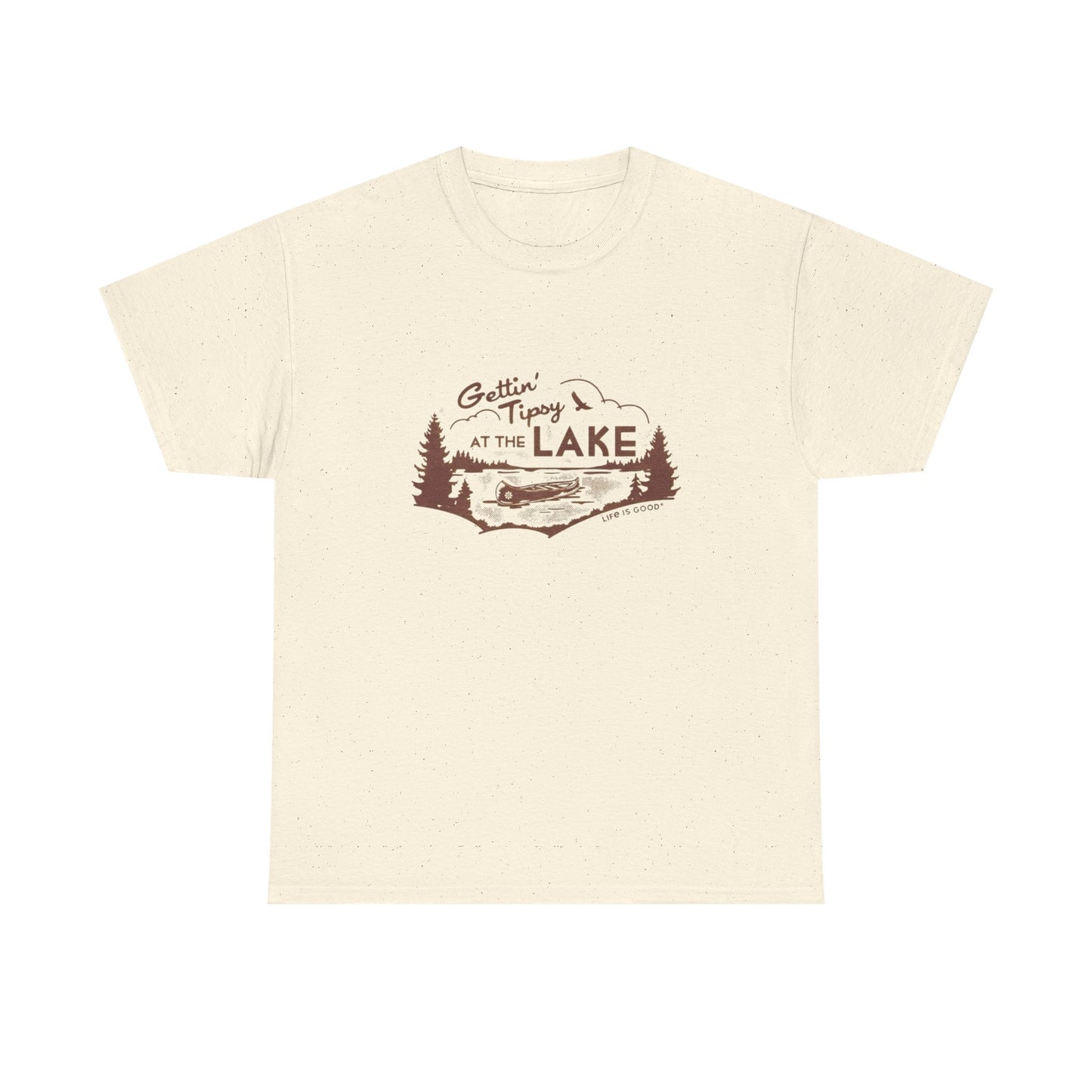 Getting Tipsy At The Lake Graphic T Shirt Unisex Heavy Cotton Tee