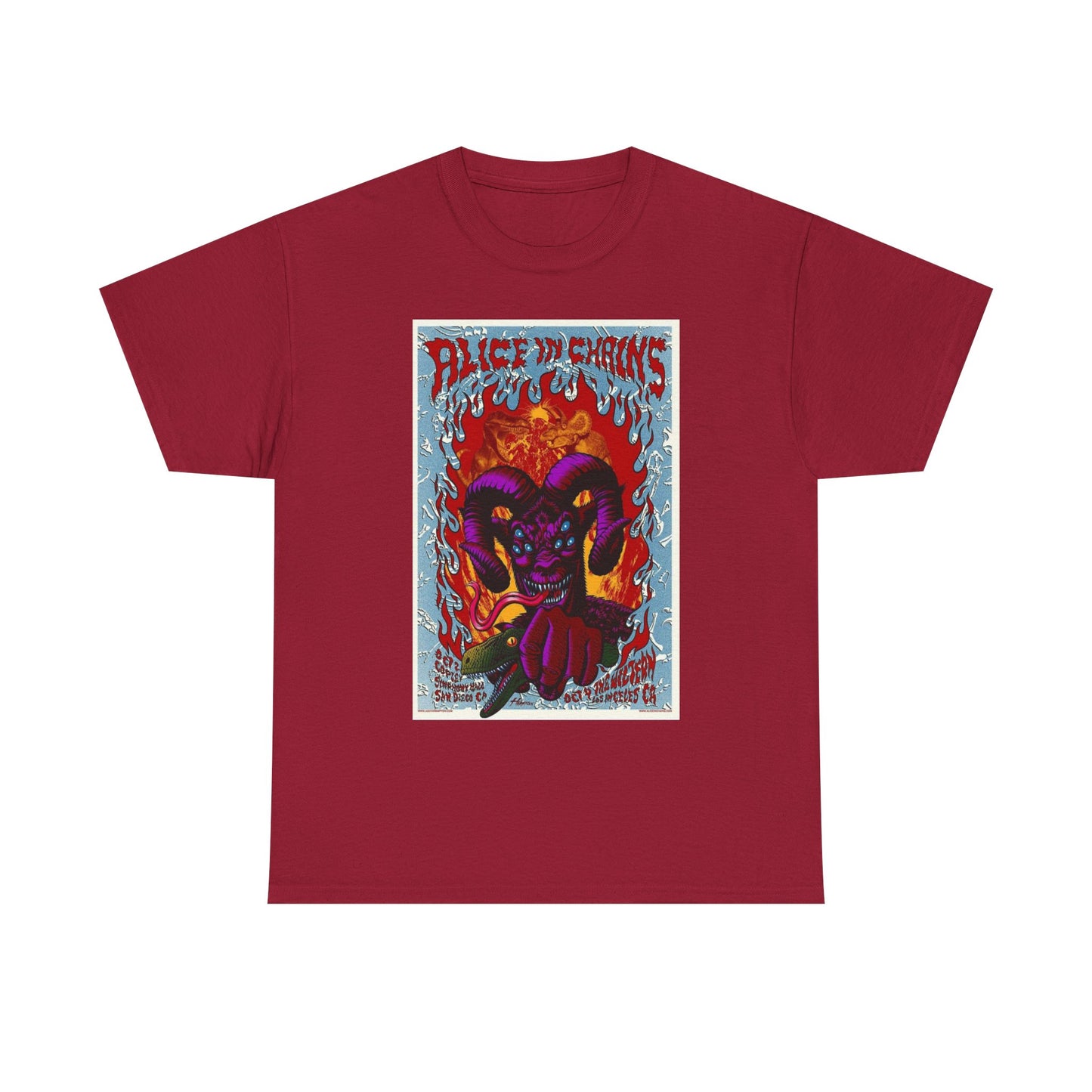 Alice In Chains Rock Band T Shirt Merch Poster Unisex Heavy Cotton Tee