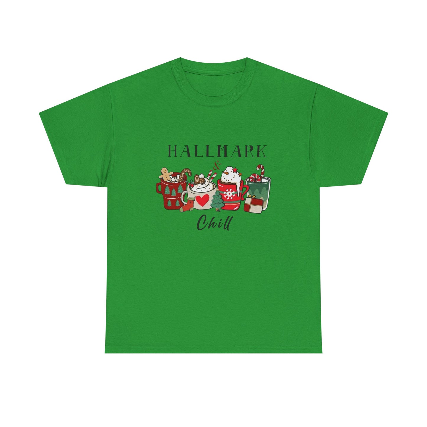 Hallmark And Chill Holidays Graphic T Shirt NEW Unisex Heavy Cotton Tee