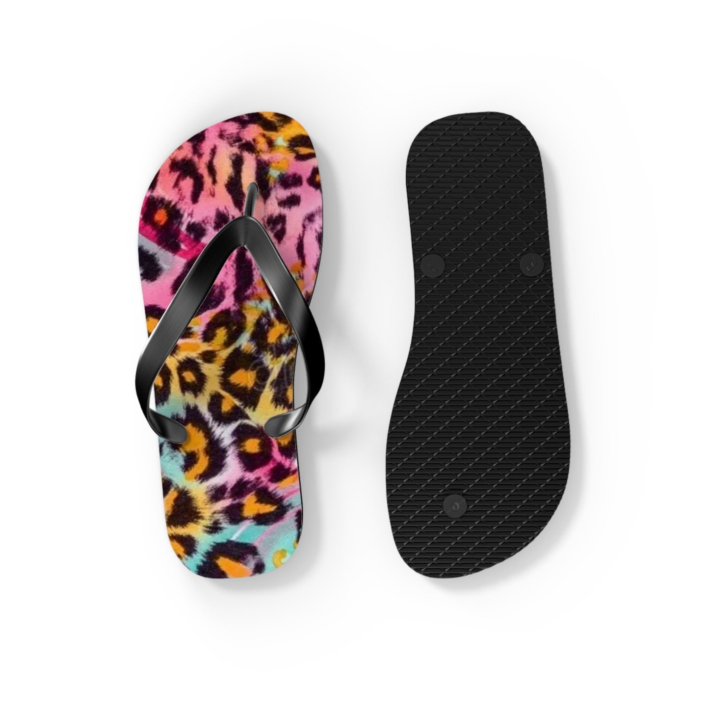 Pink Cheetah Beach Sandals, Slides for Summer, Flip Flops, Water Resistant
