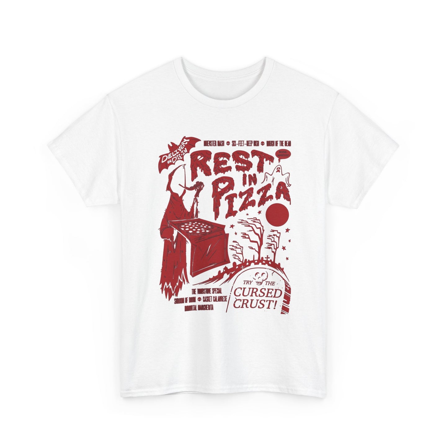 Rest In Pizza Graphic T Shirt NEW Unisex Heavy Cotton Tee