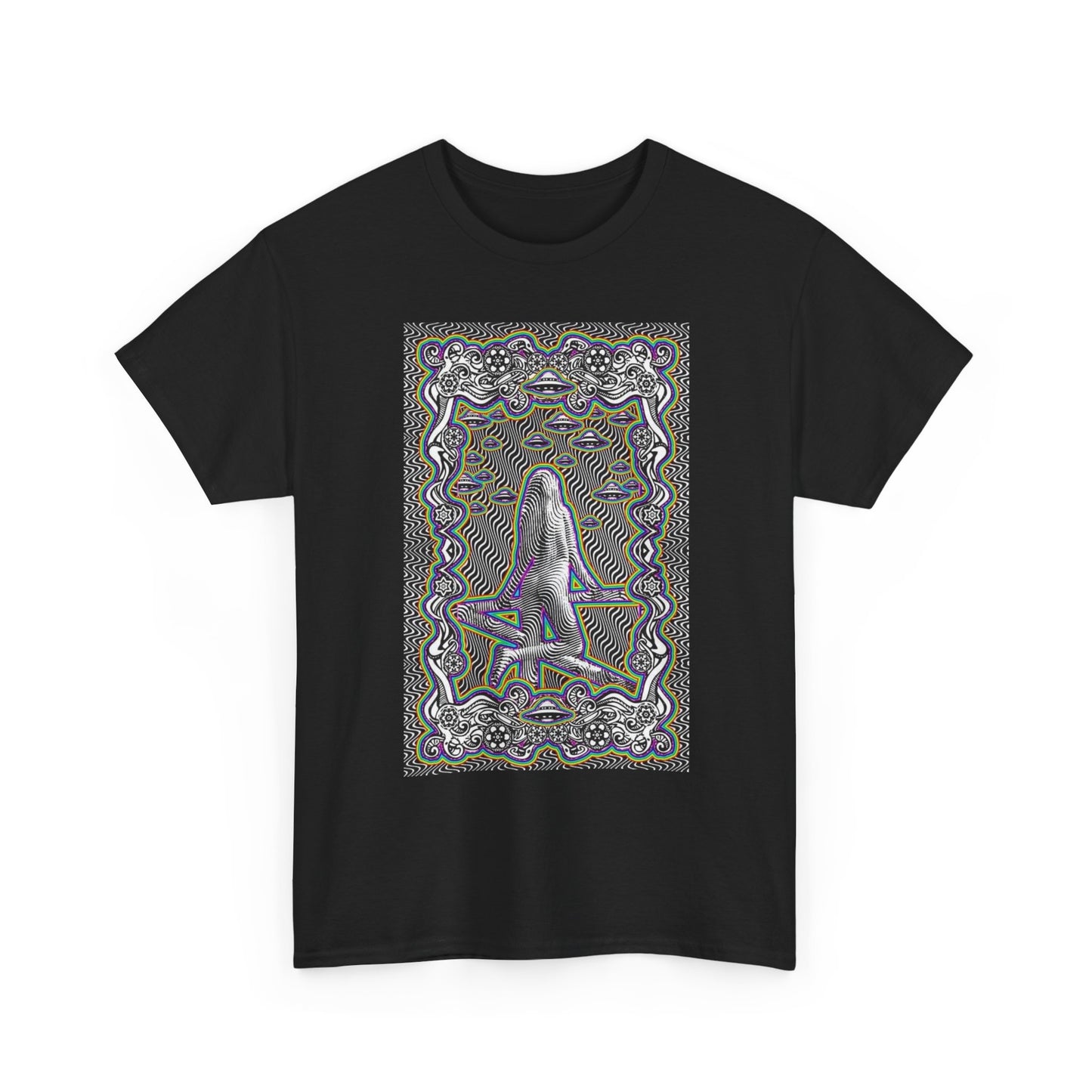 Trippy Graphic Mushrooms T Shirt Unisex Heavy Cotton Vintage Gift NEW