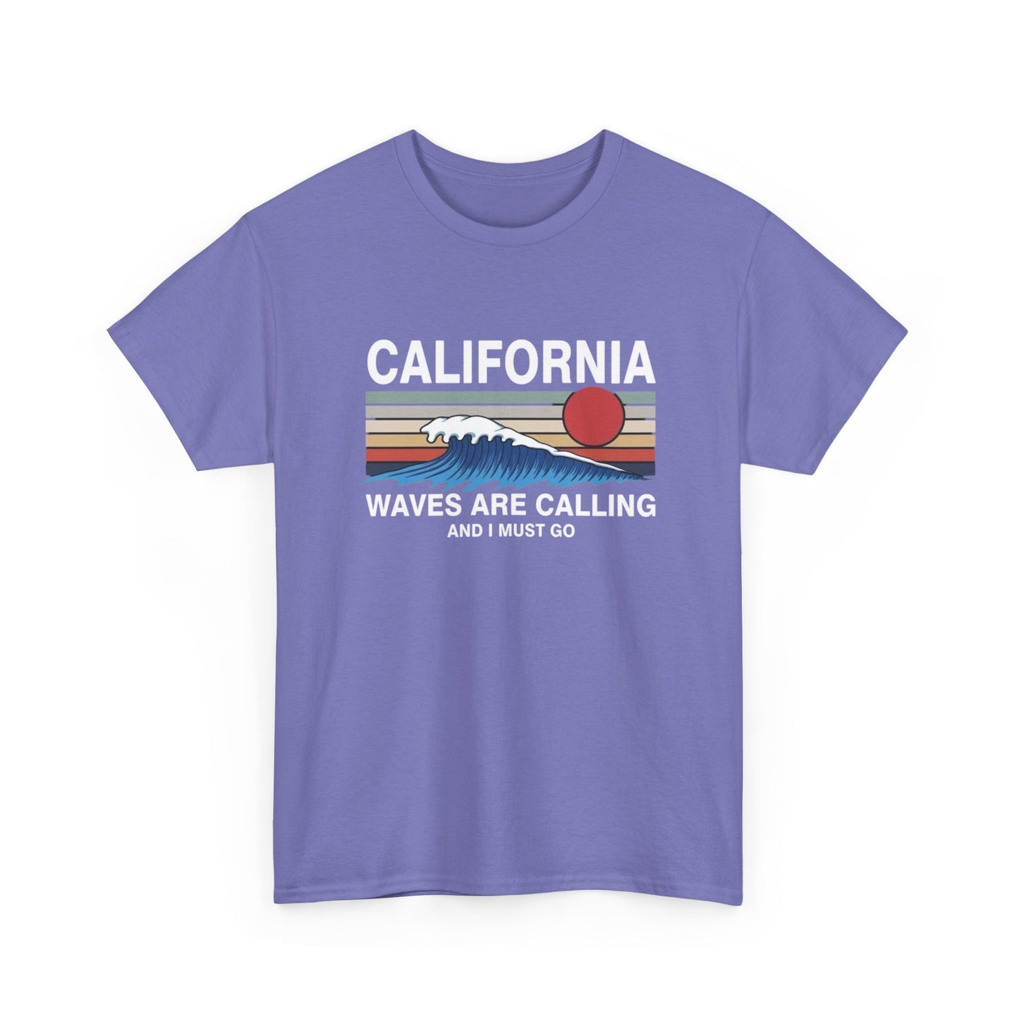 California Waves Are Calling Surfing Graphic T Shirt Unisex Adults NEW