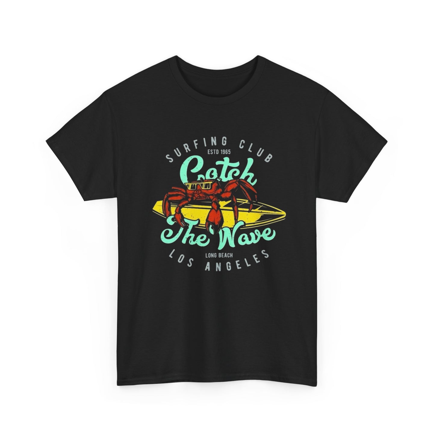 Catch The Wave Surf Club Graphic T Shirt Unisex Heavy Cotton Tee New Gift