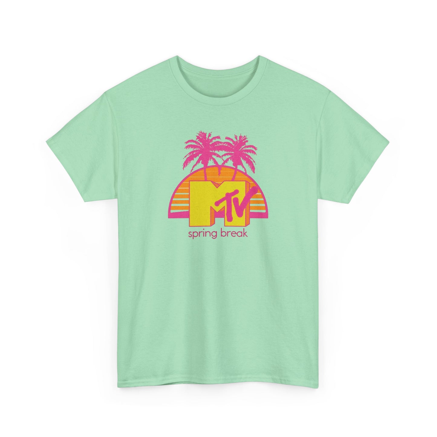 MTV Spring Break Vintage Tropical Graphic T-Shirt Unisex Heavy Cotton Tee