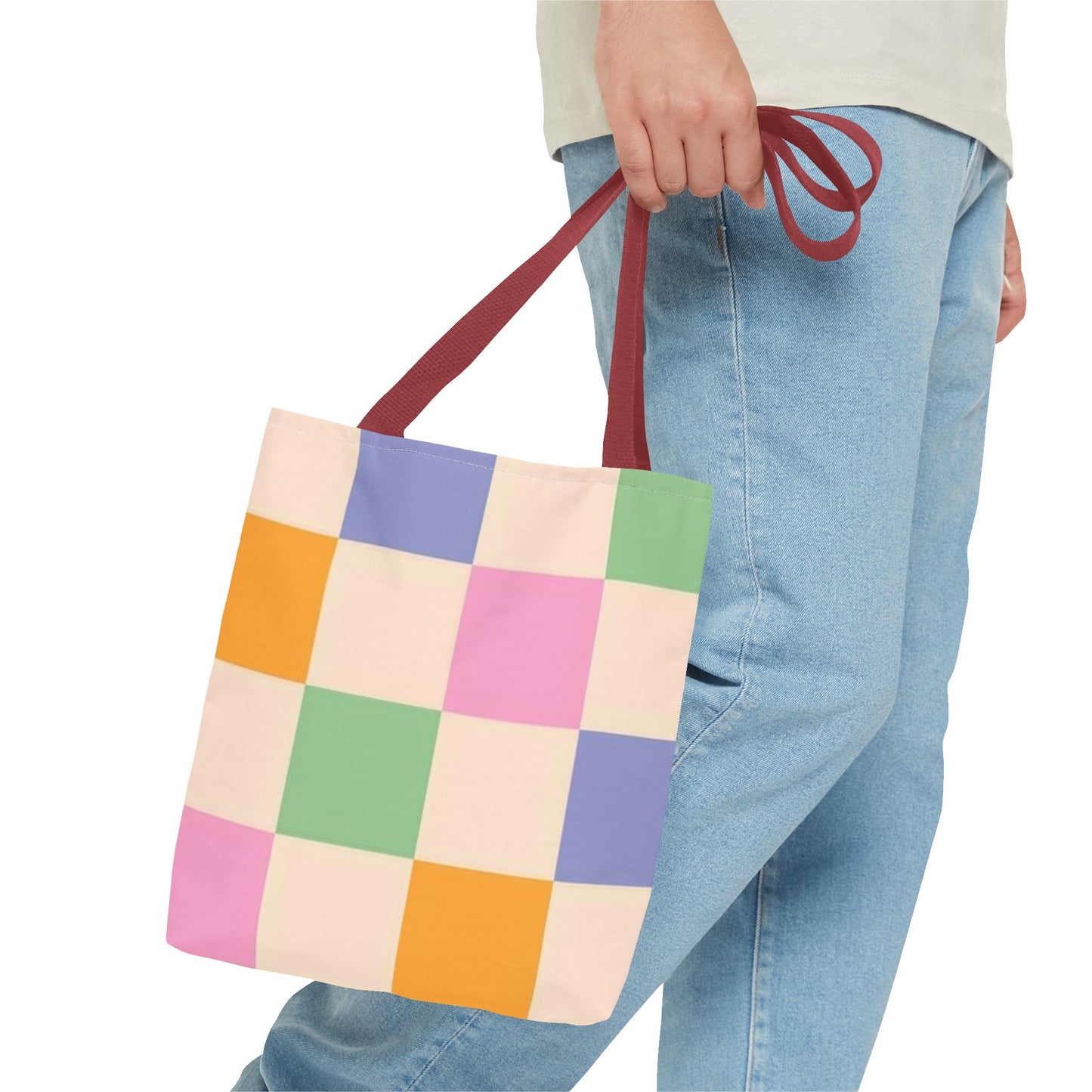 Pink Checkered All Over Print BRAND NEW Purse - Pocketbook - Travel Tote Bag