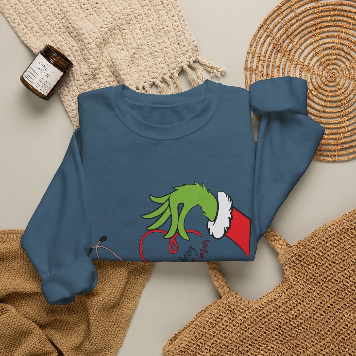 The Grinch Graphic Nurse Doctor Sweater NEW Heavy Blend™ Crewneck Sweatshirt