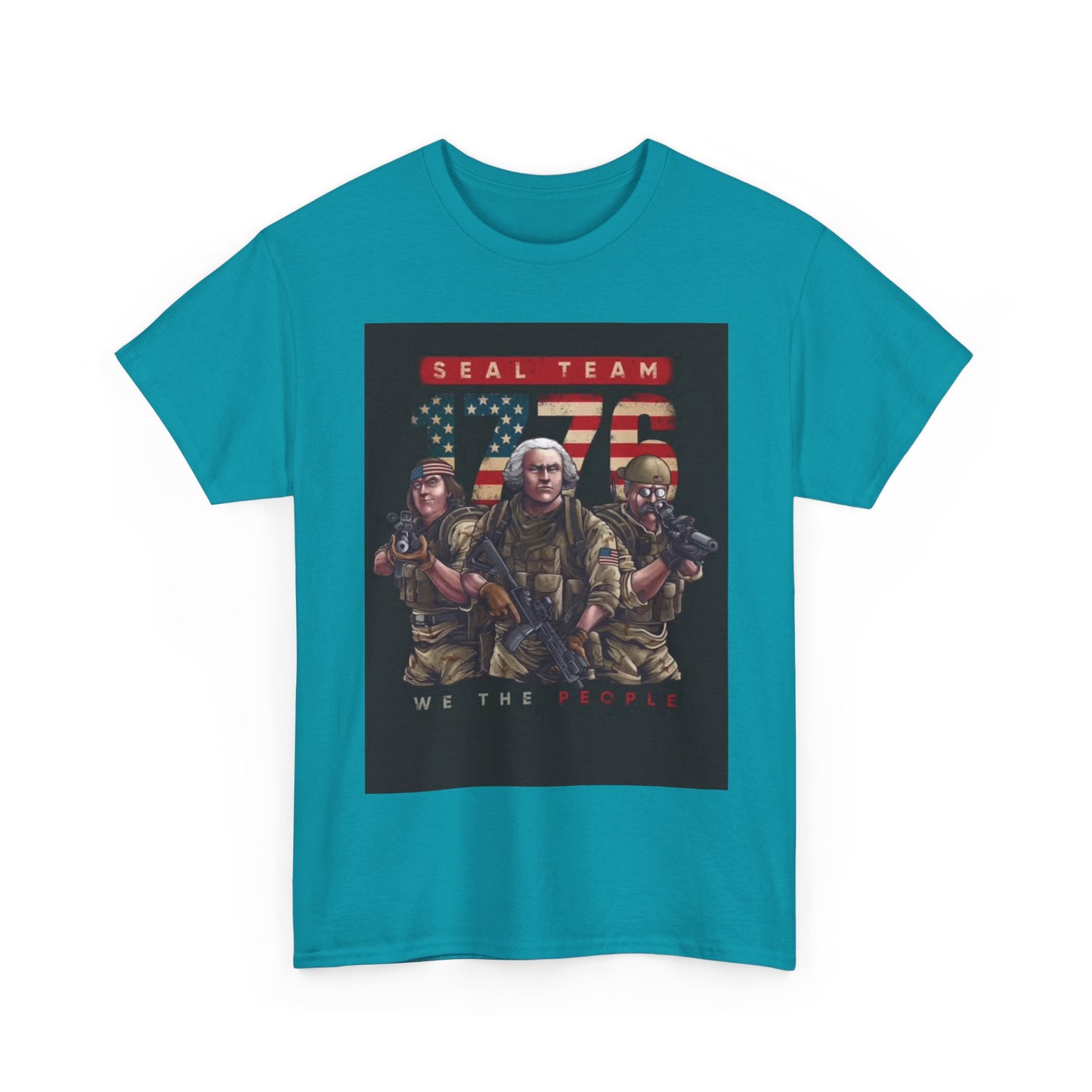 Navy Seals Team Tshirt 1776 America July 4th Flag Unisex Heavy Cotton Tee