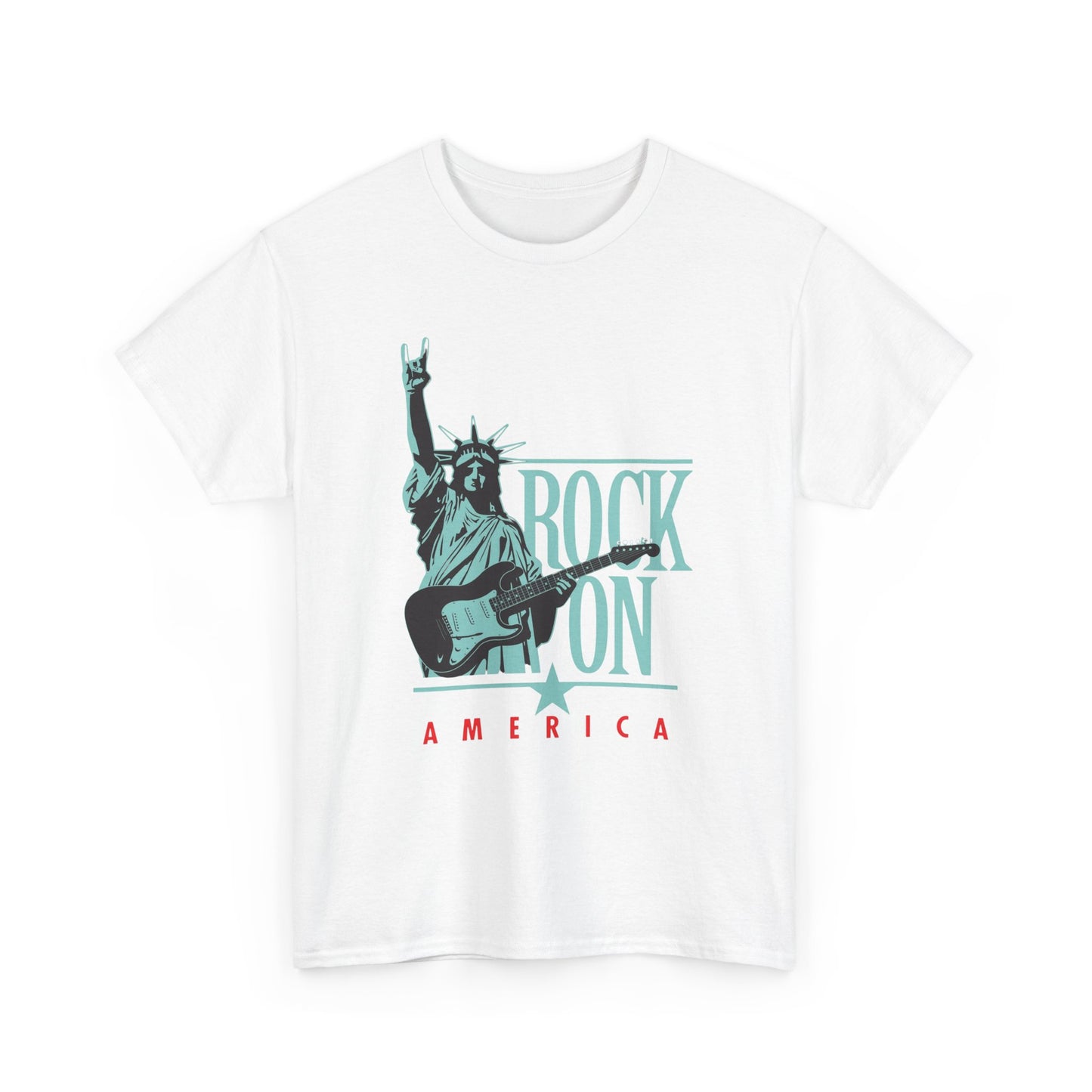 Rock On America Graphic T Shirt Unisex Heavy Cotton Tee
