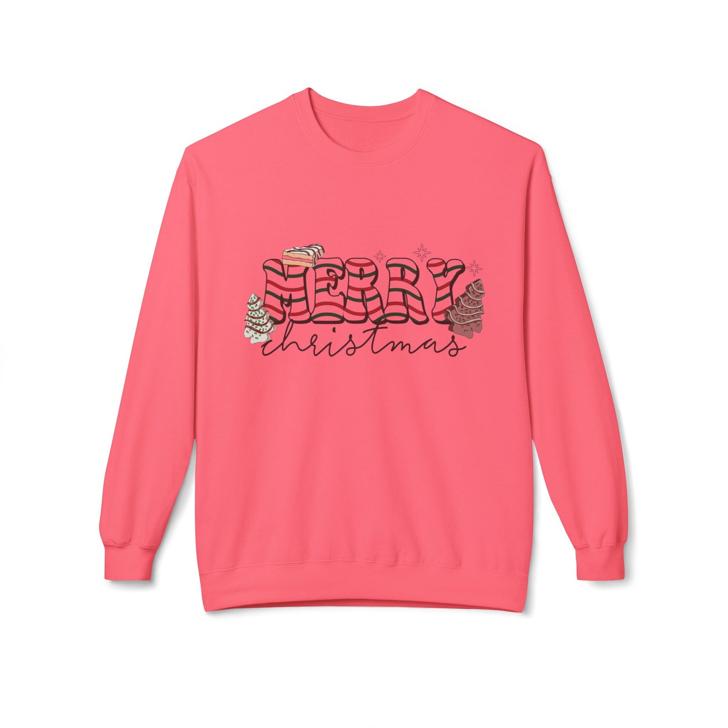 Christmas Tree Cakes Sweater Funny NEW Unisex Fleece Crewneck Sweatshirt