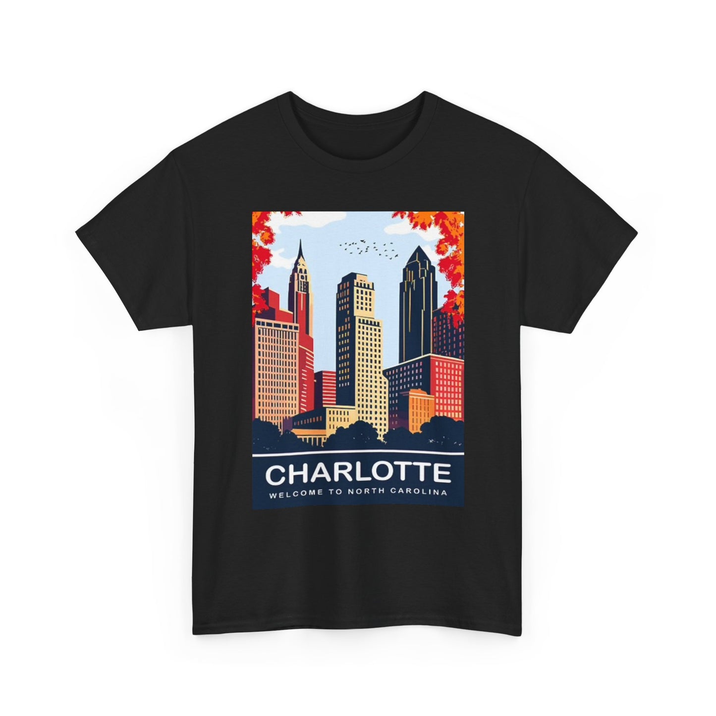 Charlotte North Carolina T Shirt Graphic Uptown Unisex Heavy Cotton Tee