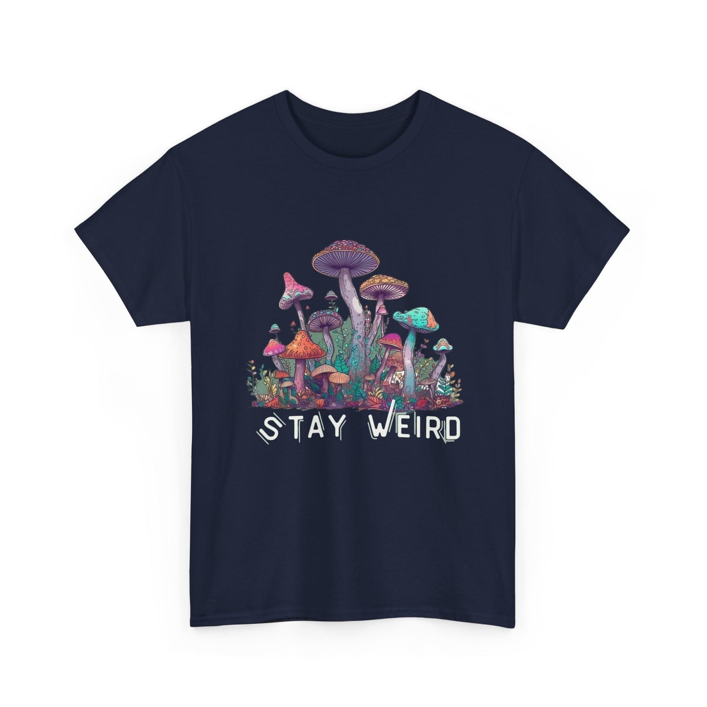 Trippy Mushroom Hunter Tshirt Mystical Graphic Vibe Unisex Stay Weird Retro