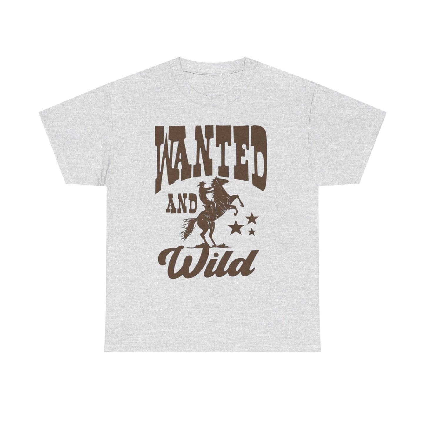 Wanted And Wild Cowboy Graphic T Shirt ALL SIZES Tee Unisex Heavy Cotton