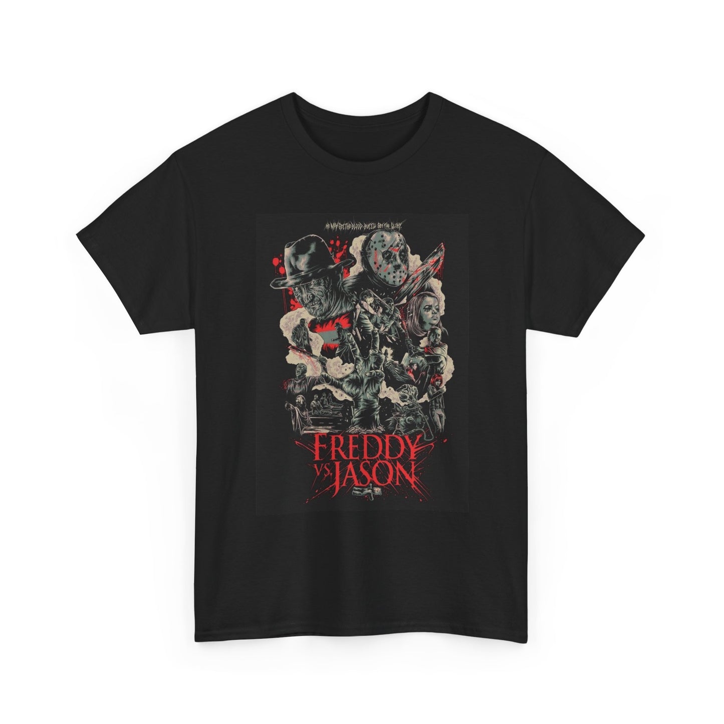 Freddy VS Jason Graphic T Shirt Retro Horror Terrifier Unisex Heavy Cotton Tee
