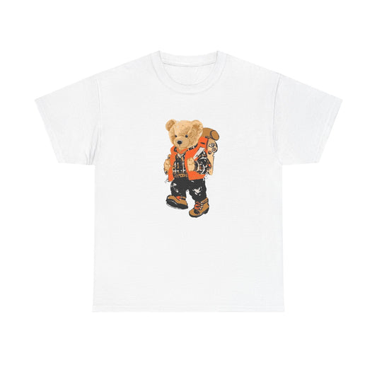Camping Teddy Bear Graphic T Shirt Unisex Heavy Cotton Tee Gift Vintage