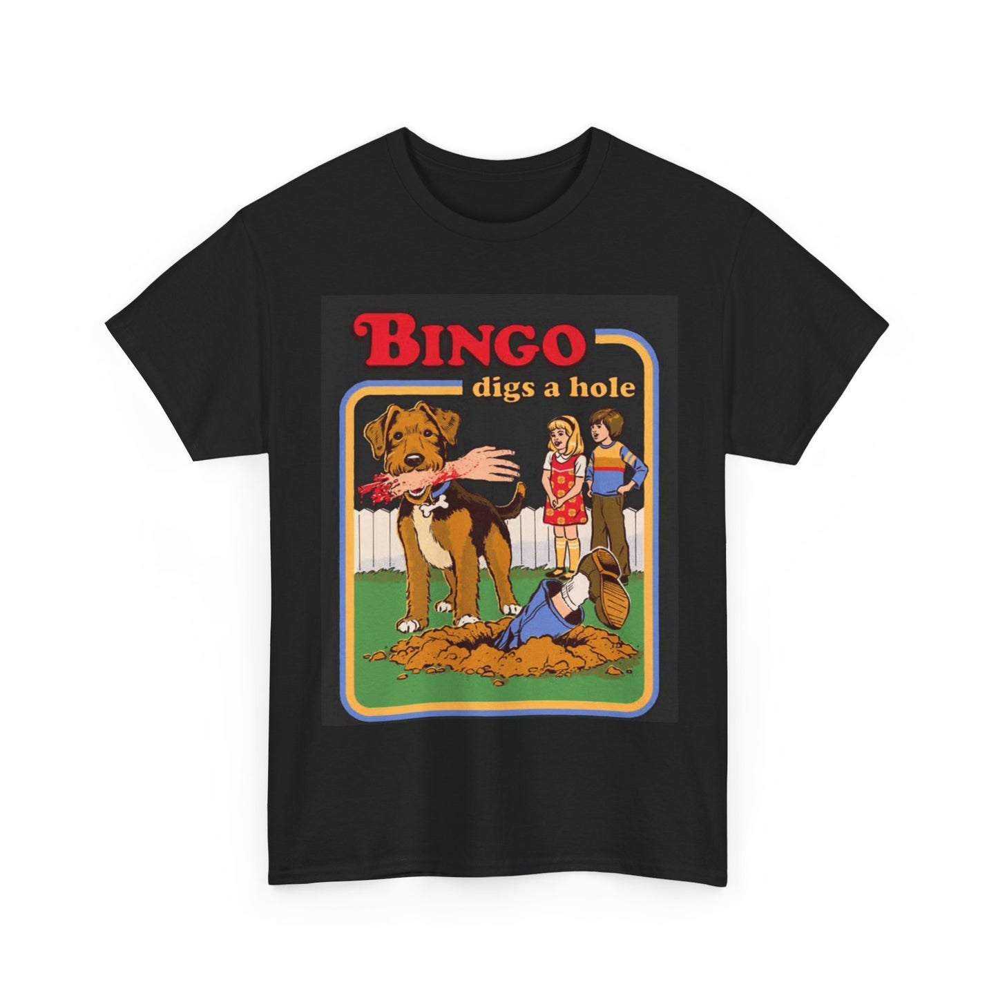 Funny Dog Tshirt 80s Comic Art Dog Lover vibes Unisex Heavy Cotton Tee