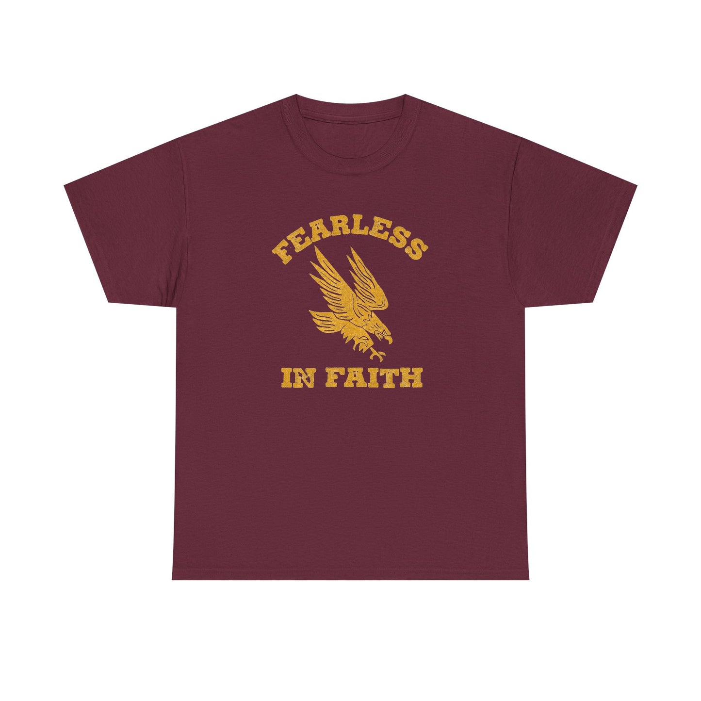Fearless In Faith Retro Graphic T Shirt Men's Heavy Cotton Tee - Quality - Modern True to Size