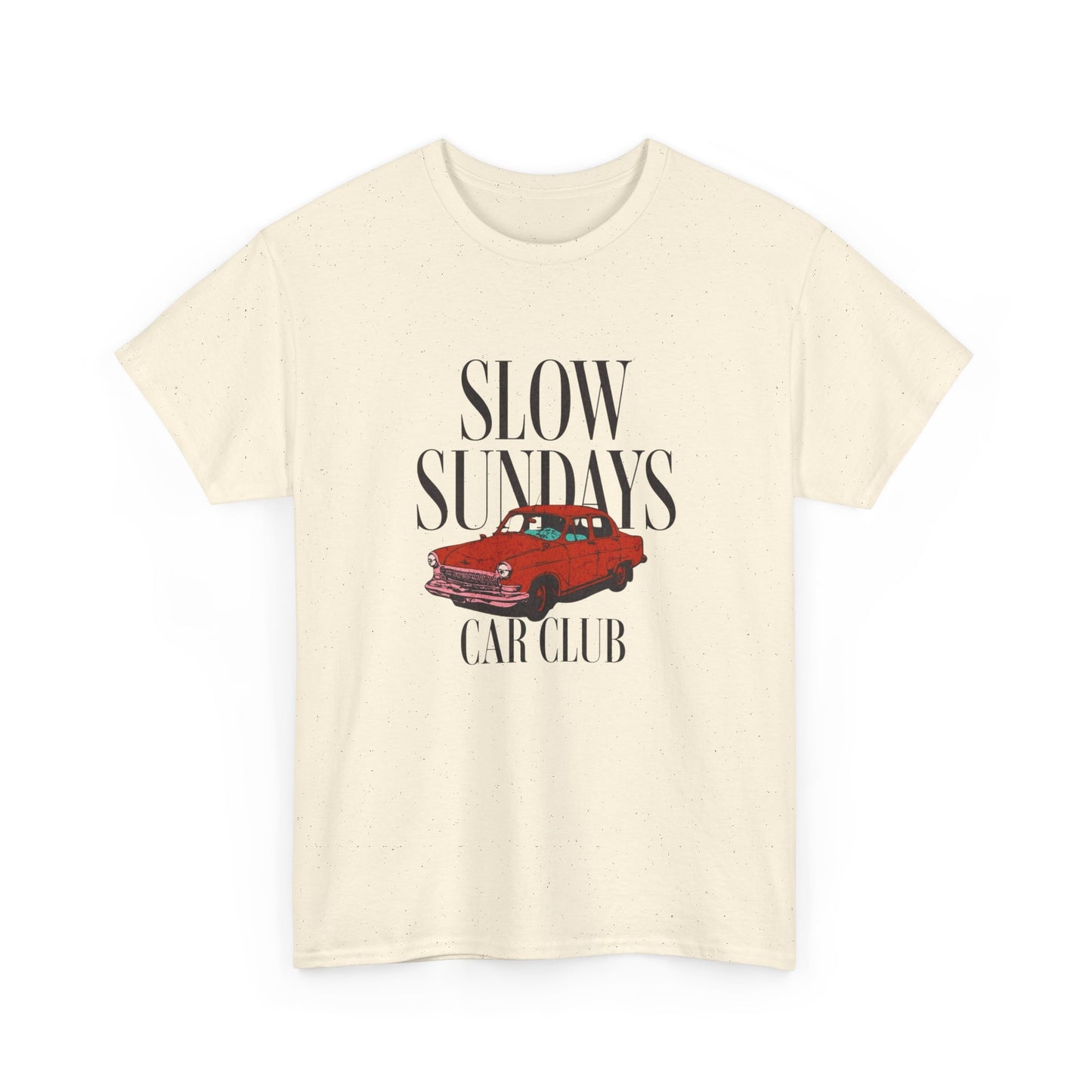 Slow Sundays Car Club Graphic T Shirt Unisex Heavy Cotton Tee