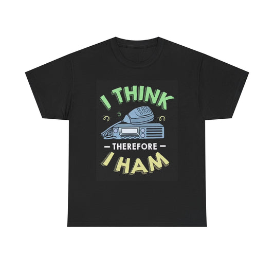 Funny Vintage Radio Graphic I Think Retro Vintage Poster Unisex Heavy Cotton Tee