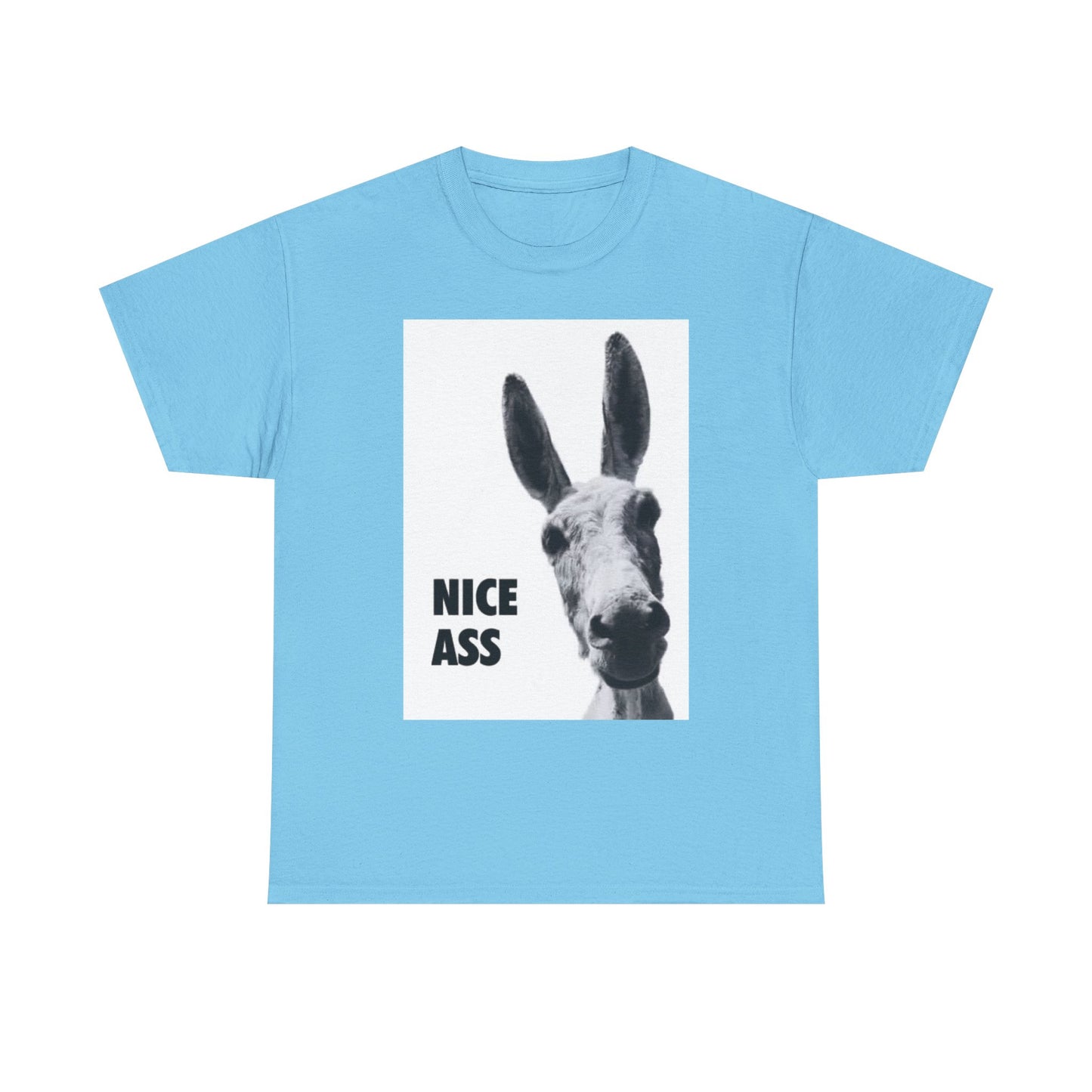 Nice Ass T Shirt Funny Donkey Animal Jokes Comedy Gift Unisex Heavy Cotton Tee