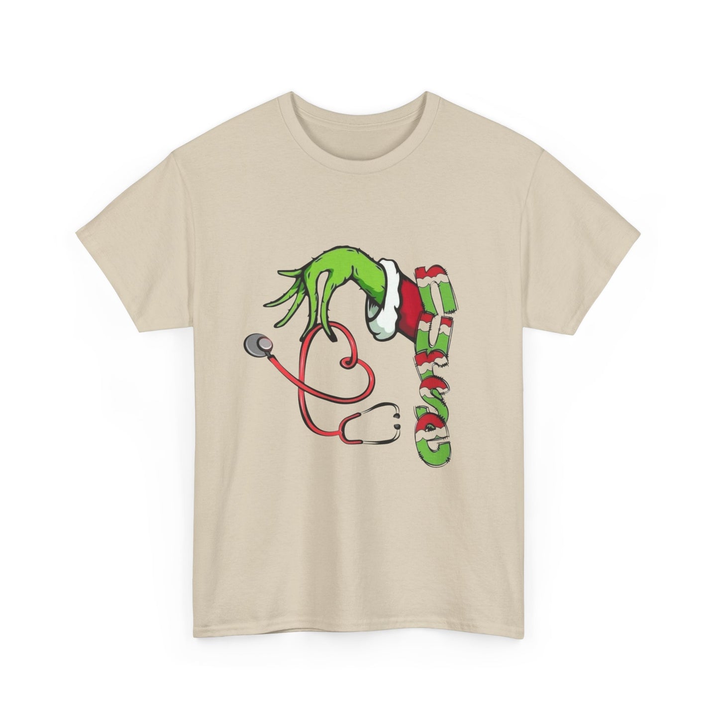 Nurse Christmas Grinch Holidays Graphic T Shirt NEW Unisex Heavy Cotton Tee
